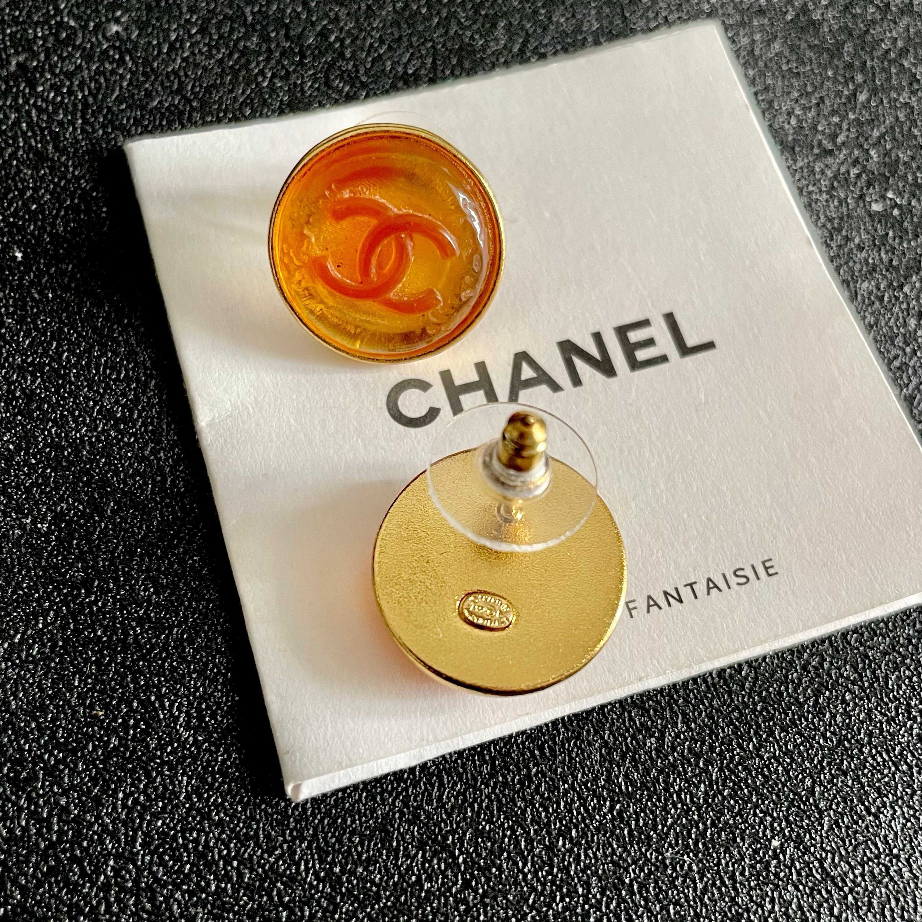 Vintage Authentic Gold-Tone Turn-Lock Earrings
