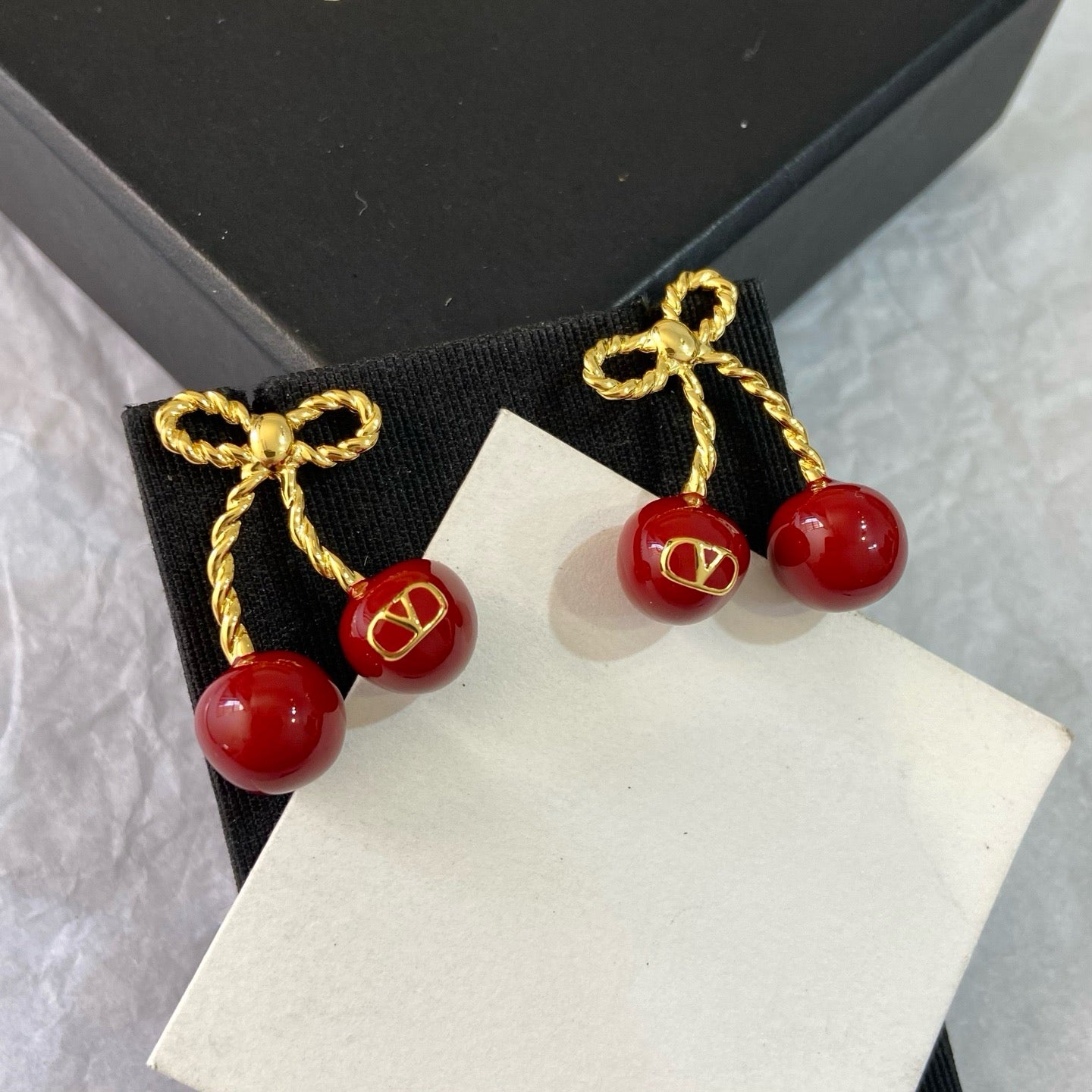Vintage Authentic Gold-Tone Turn-Lock Earrings