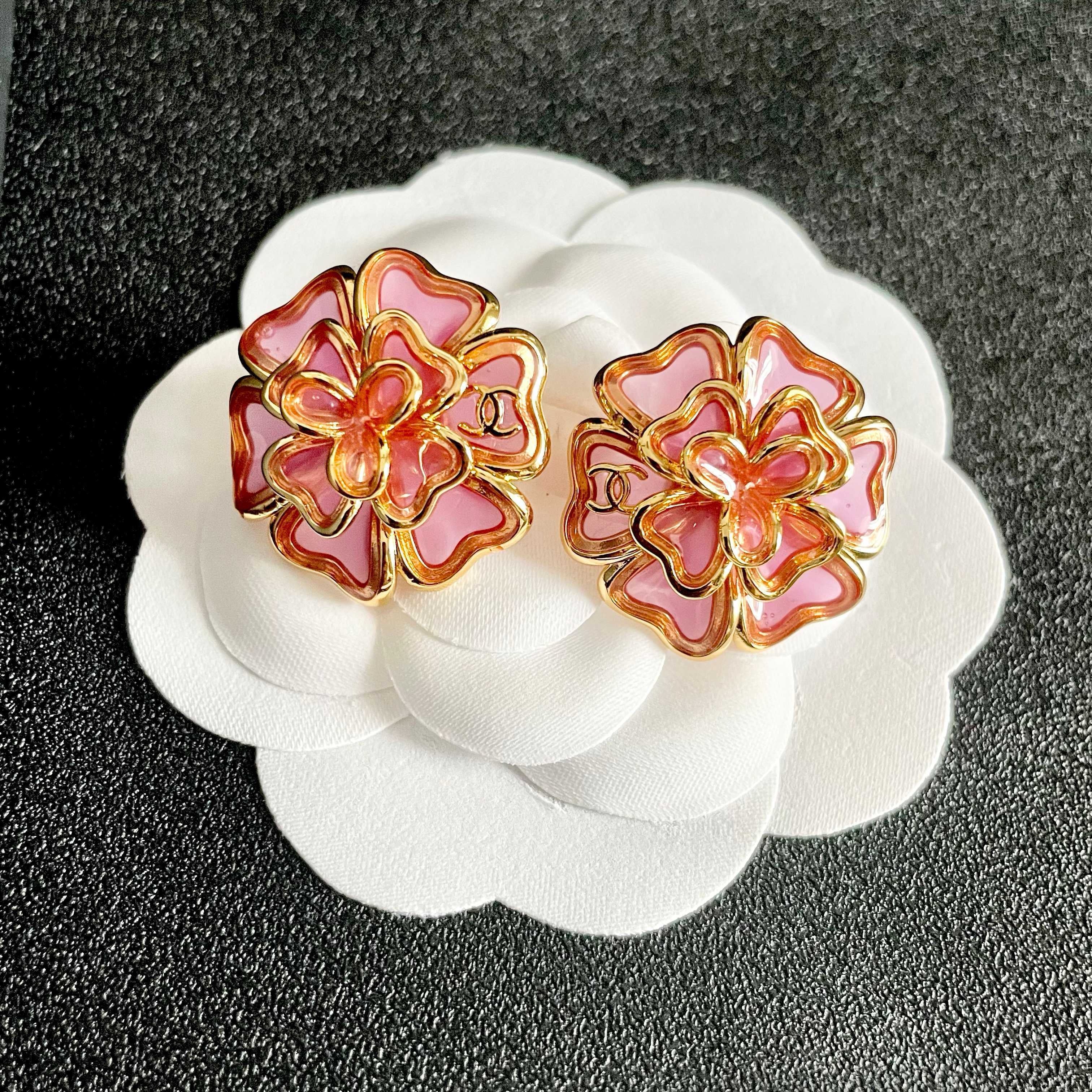 Vintage Authentic Gold-Tone Turn-Lock Earrings