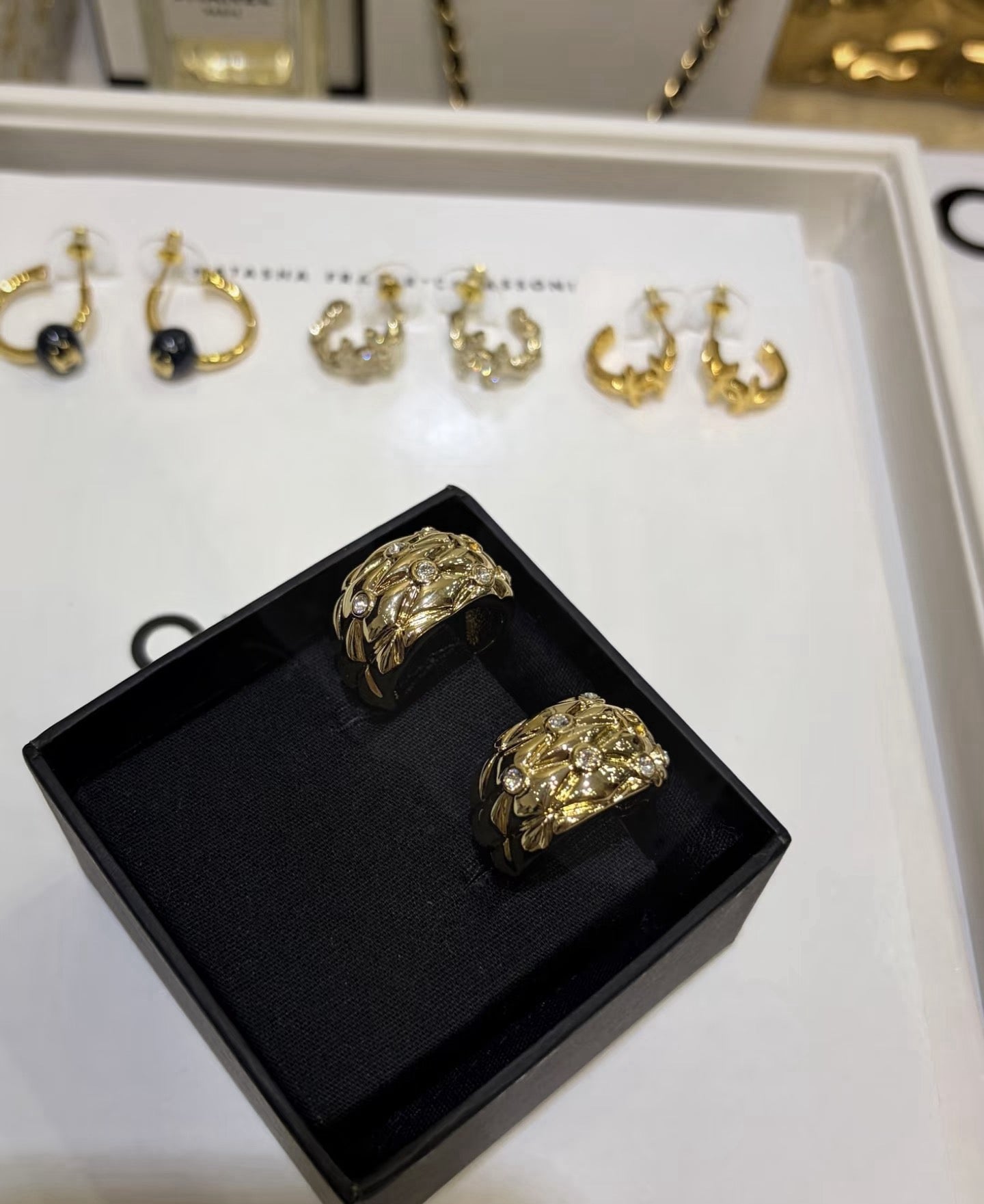 Vintage Authentic Gold-Tone Turn-Lock Earrings