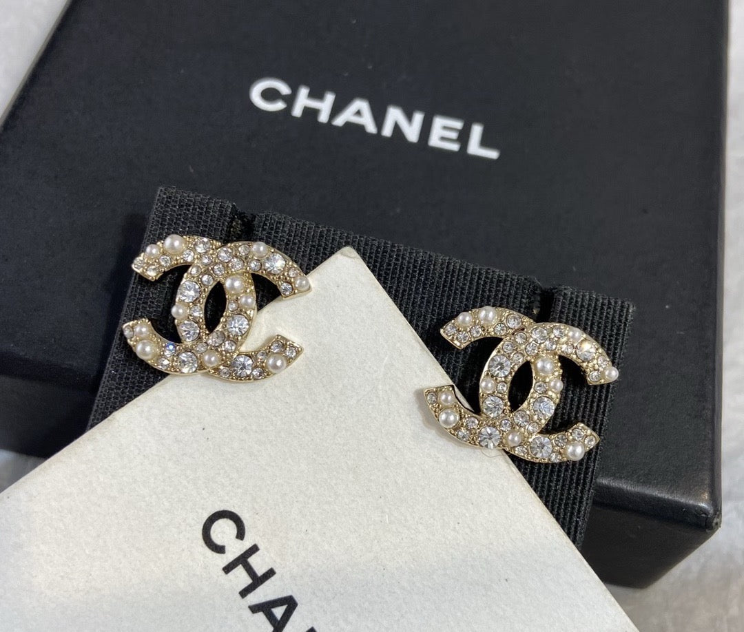 Vintage Authentic Gold-Tone Turn-Lock Earrings