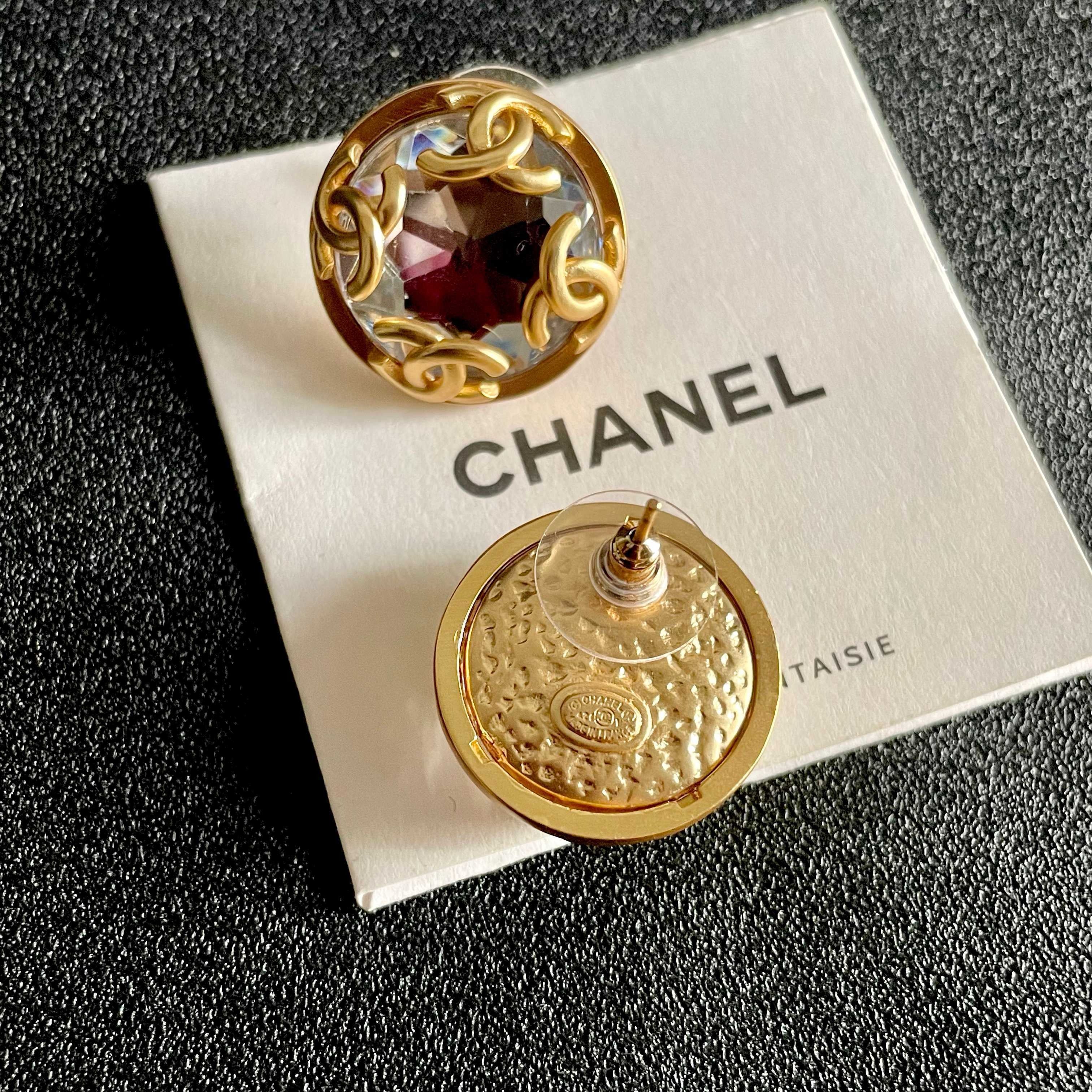 Vintage Authentic Gold-Tone Turn-Lock Earrings