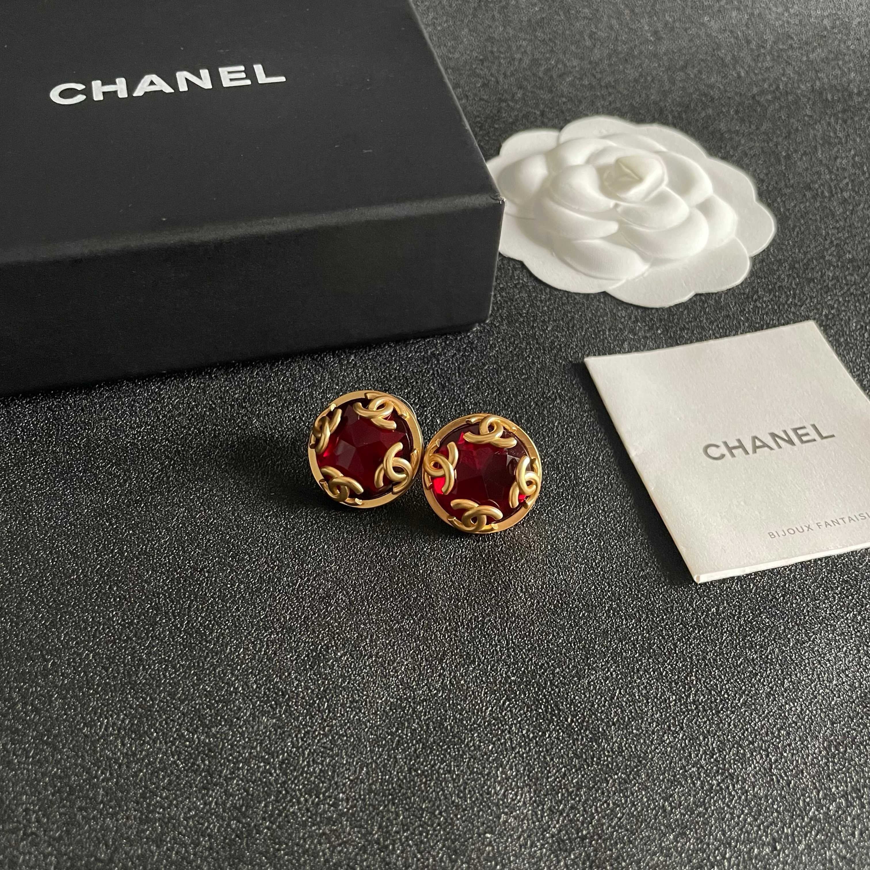 Vintage Authentic Gold-Tone Turn-Lock Earrings