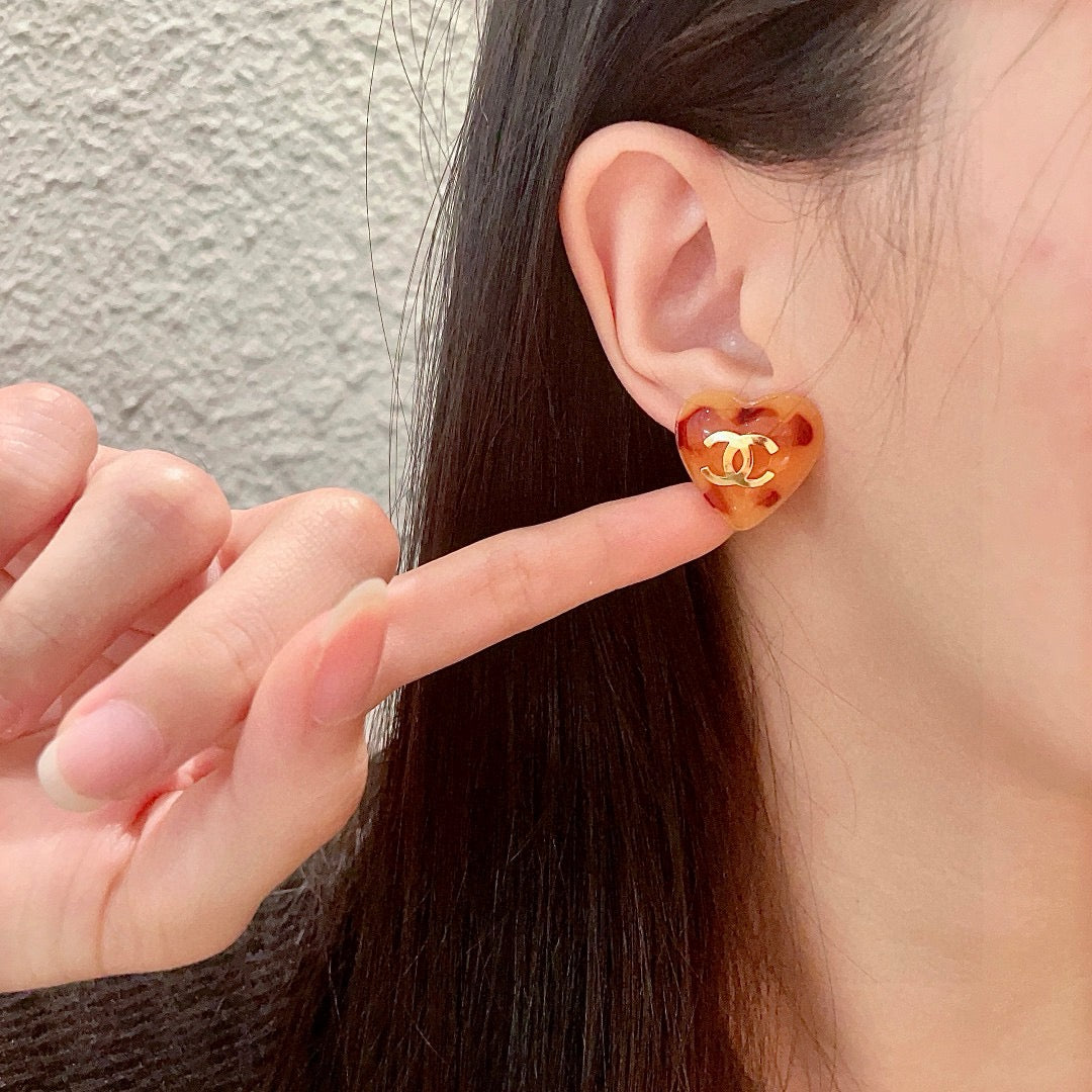 Vintage Authentic Gold-Tone Turn-Lock Earrings