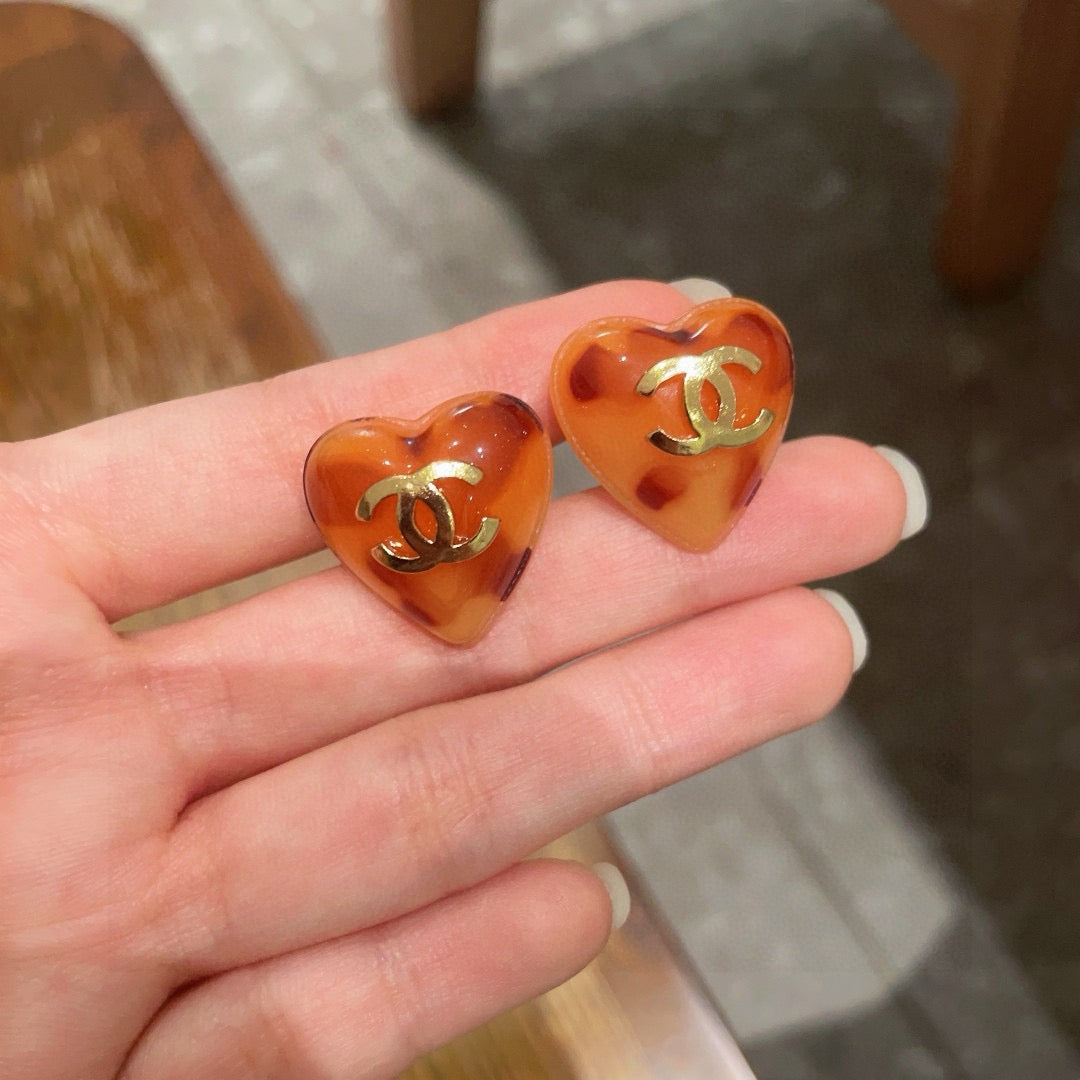 Vintage Authentic Gold-Tone Turn-Lock Earrings