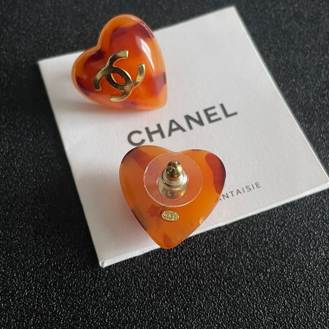 Vintage Authentic Gold-Tone Turn-Lock Earrings