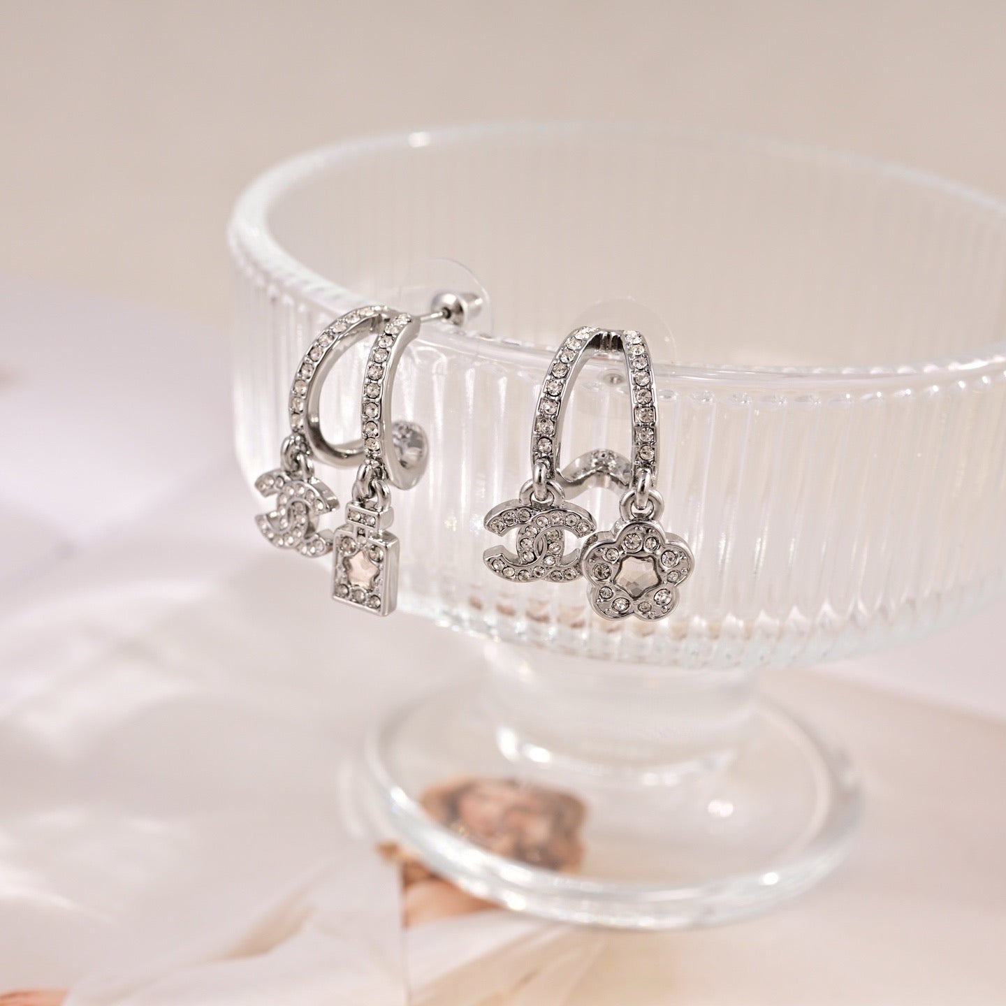 Vintage Authentic Gold-Tone Turn-Lock Earrings