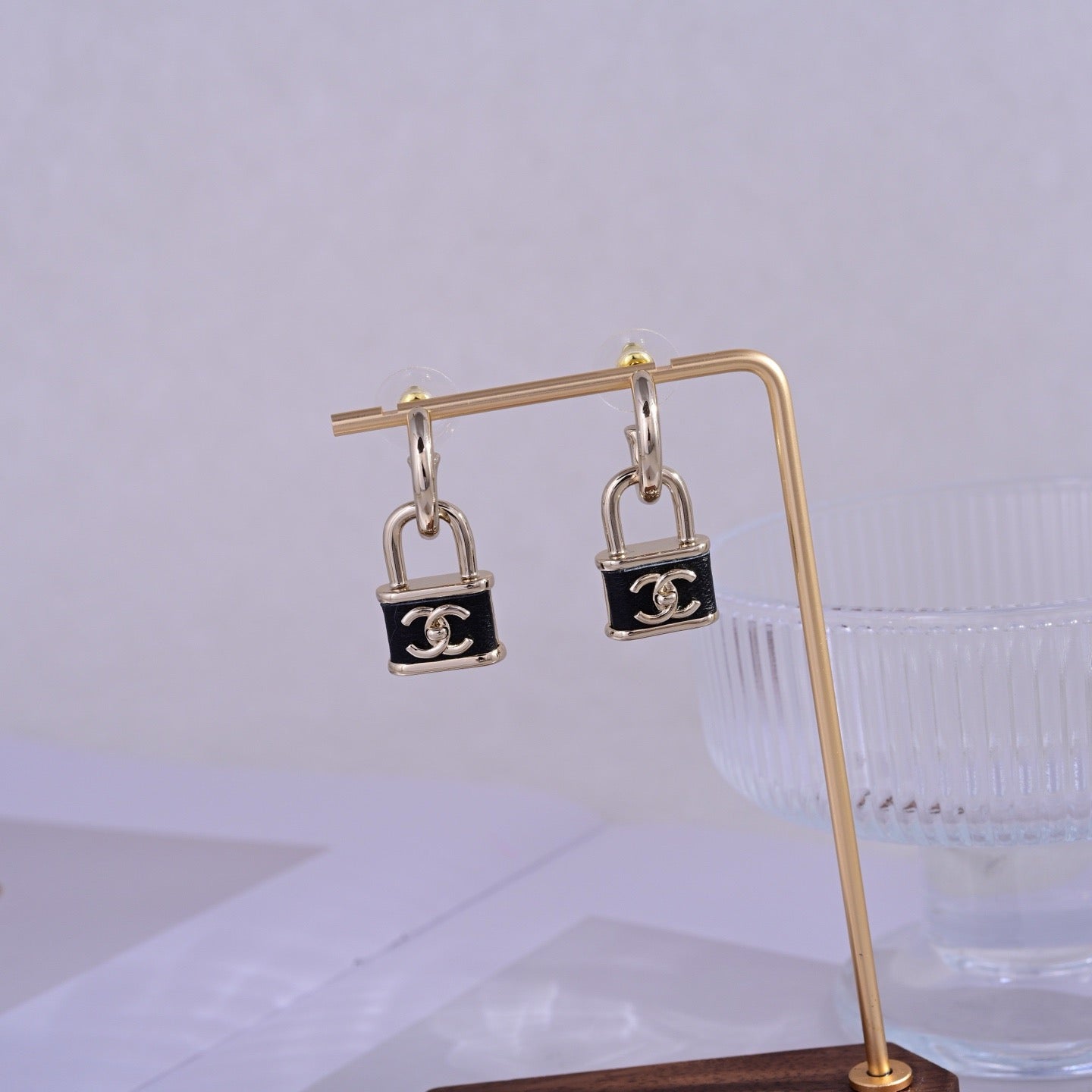Vintage Authentic Gold-Tone Turn-Lock Earrings