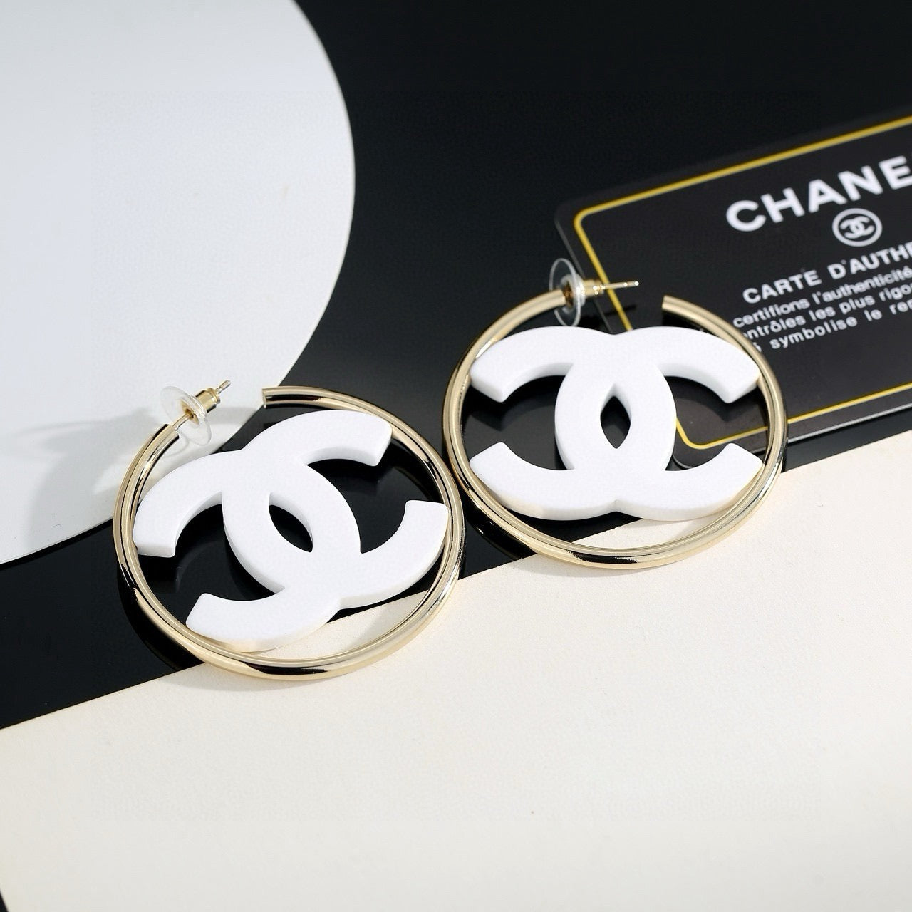Vintage Authentic Gold-Tone Turn-Lock Earrings
