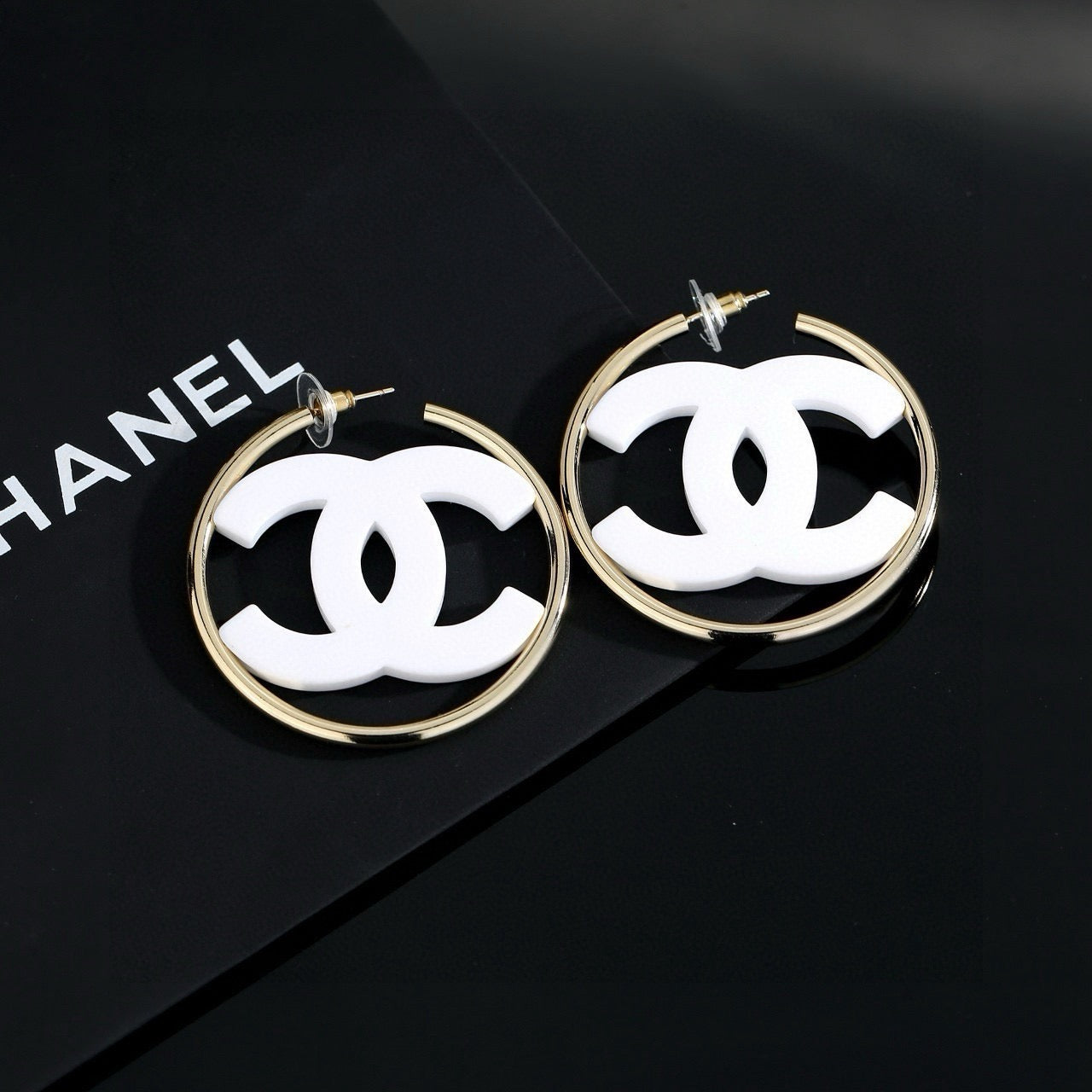 Vintage Authentic Gold-Tone Turn-Lock Earrings