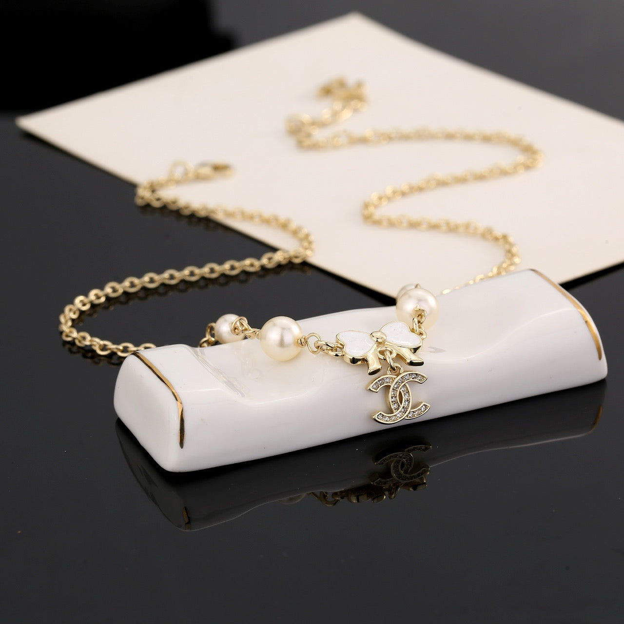 Vintage Authentic Chanel Gold-Tone Turn-Lock Necklace