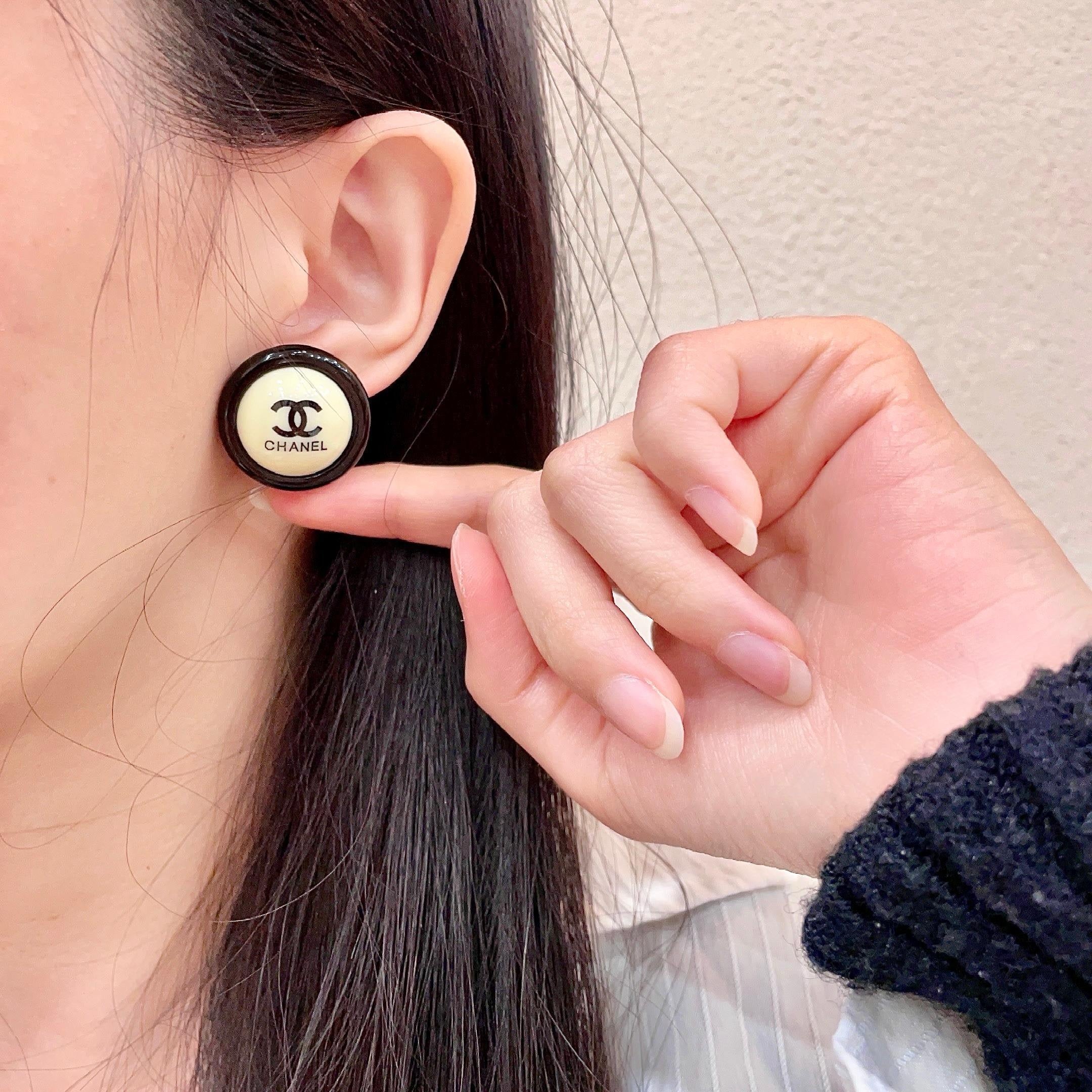 Vintage Authentic Gold-Tone Turn-Lock Earrings