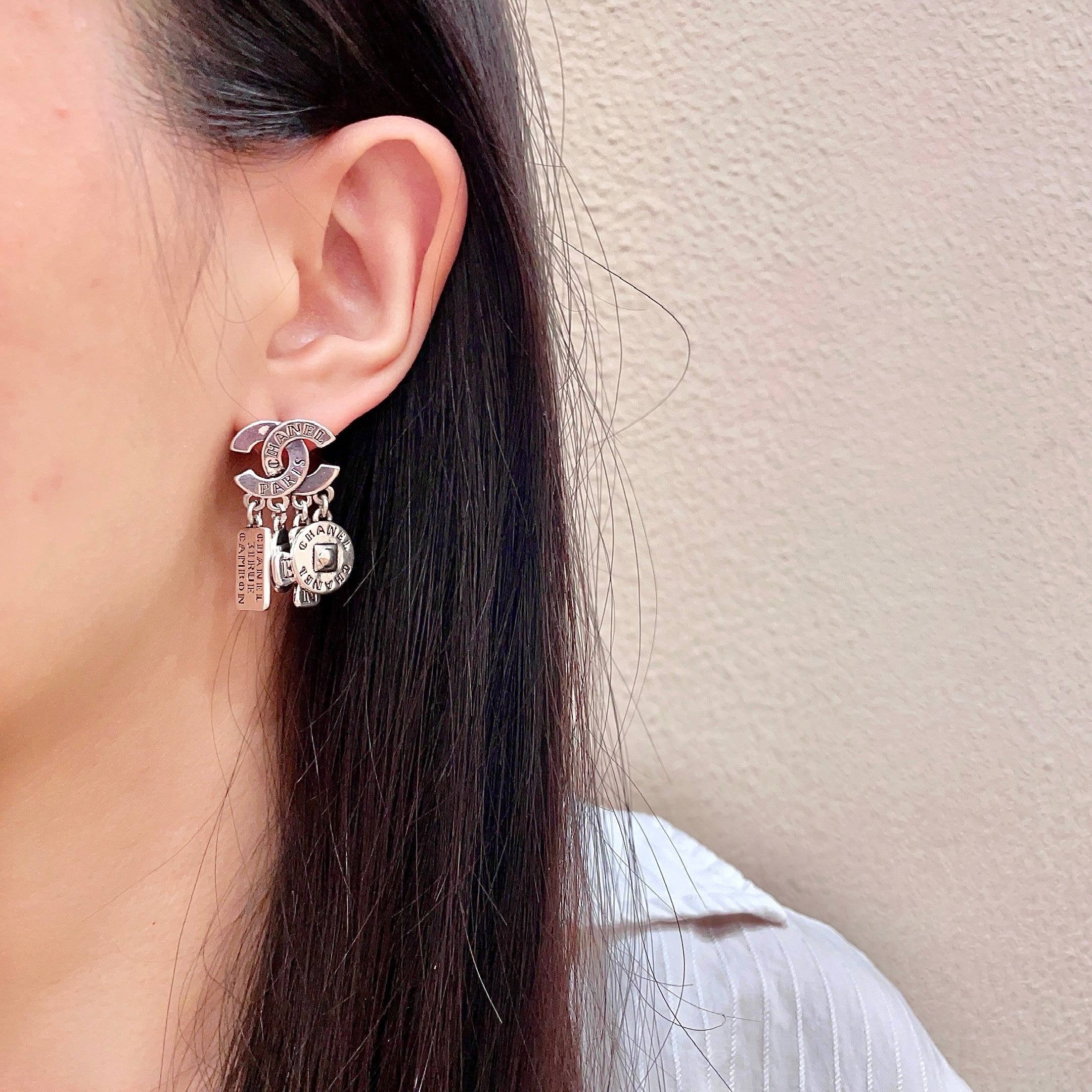 Vintage Authentic Gold-Tone Turn-Lock Earrings