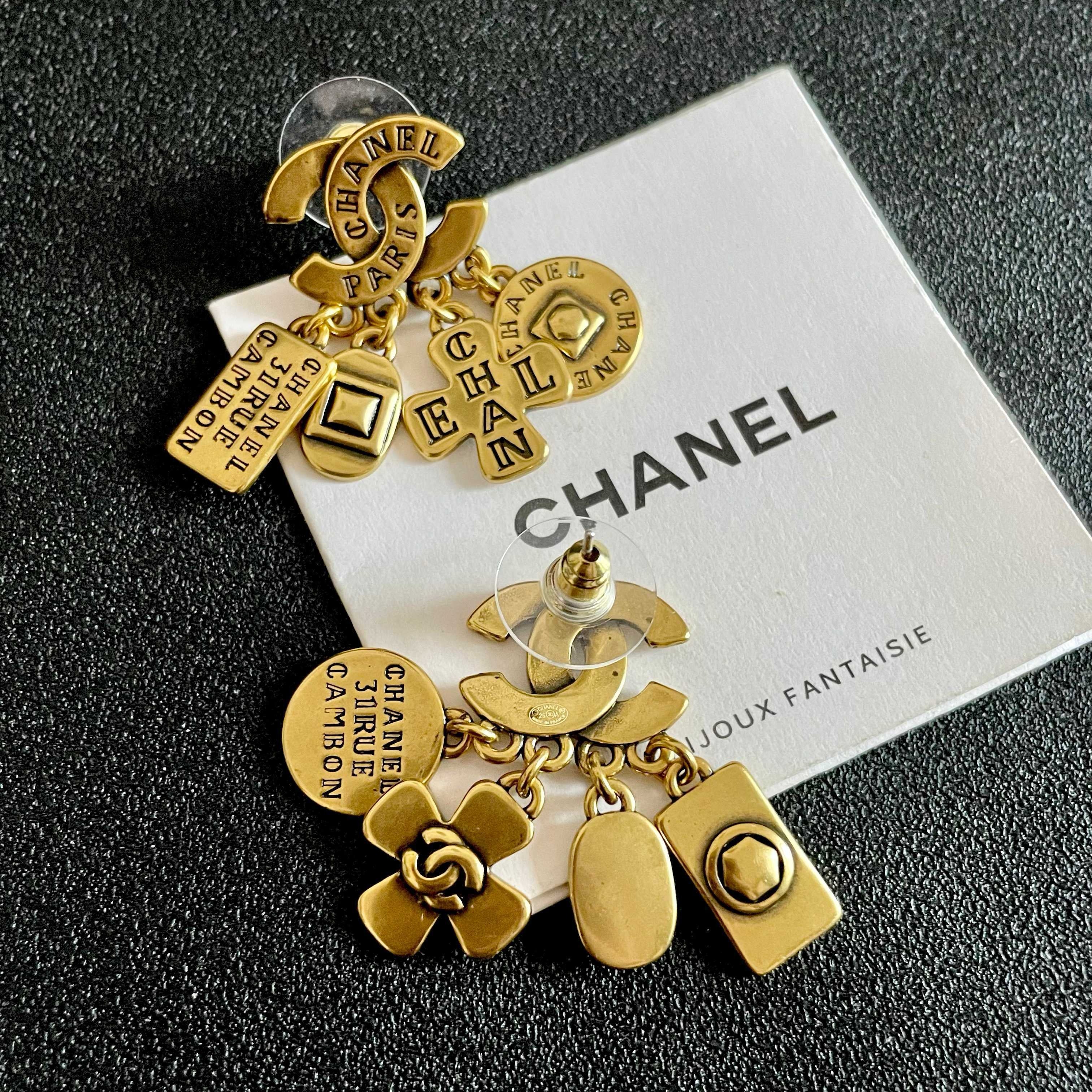 Vintage Authentic Gold-Tone Turn-Lock Earrings