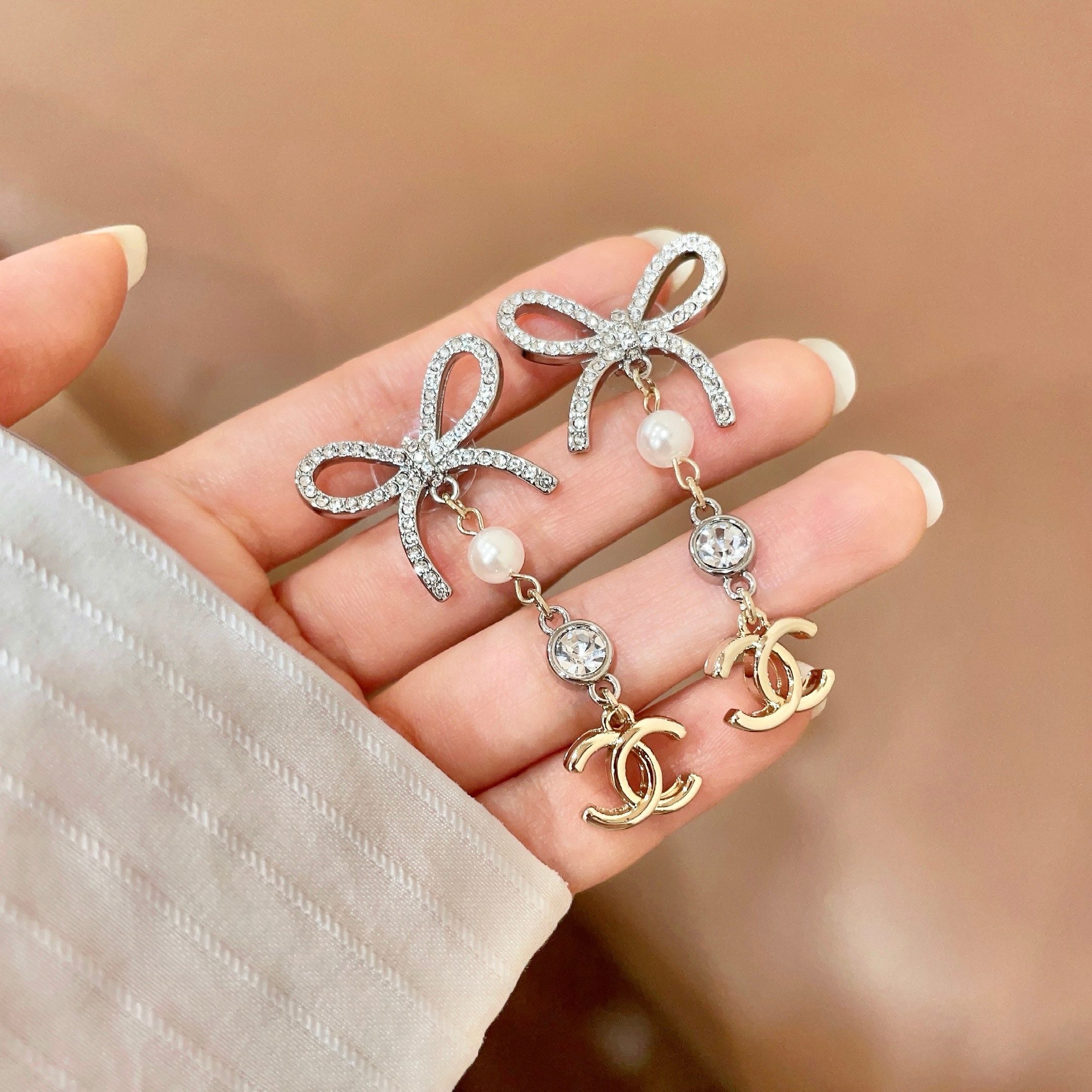 Vintage Authentic Gold-Tone Turn-Lock Earrings