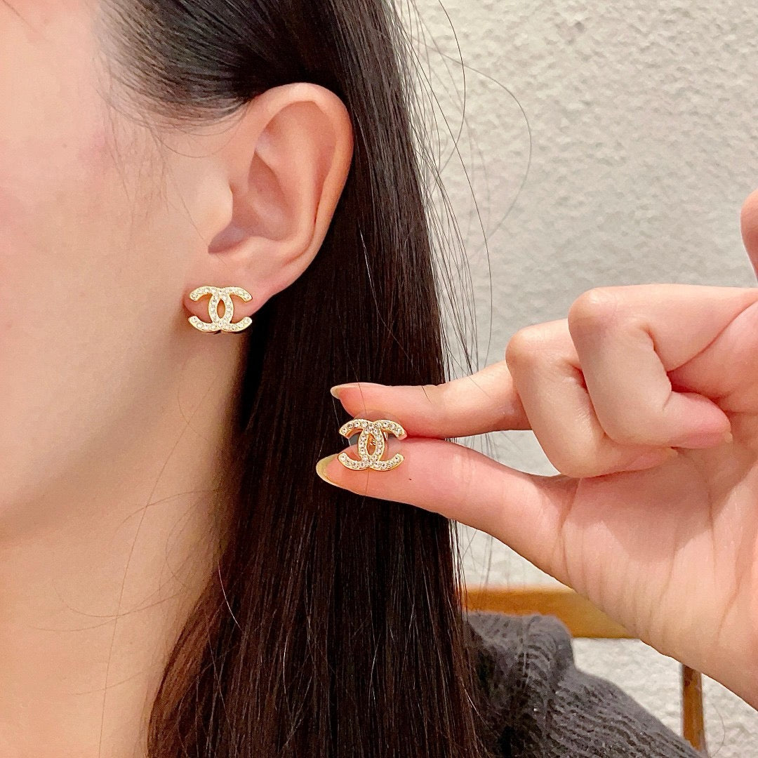 Vintage Authentic Gold-Tone Turn-Lock Earrings