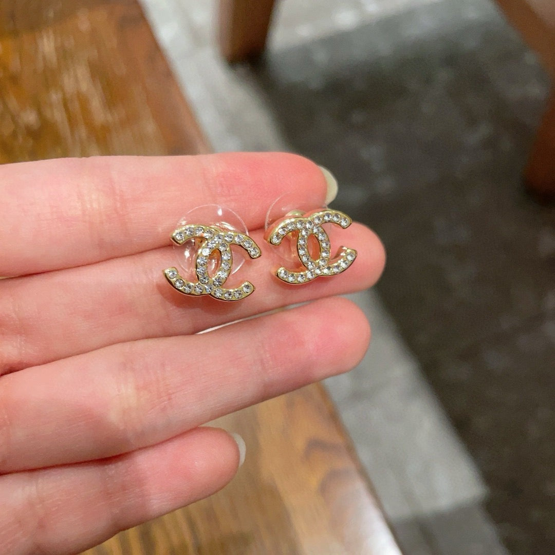 Vintage Authentic Gold-Tone Turn-Lock Earrings