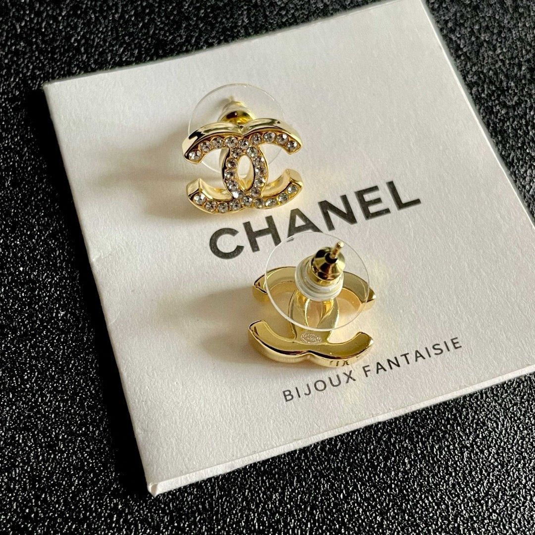 Vintage Authentic Gold-Tone Turn-Lock Earrings