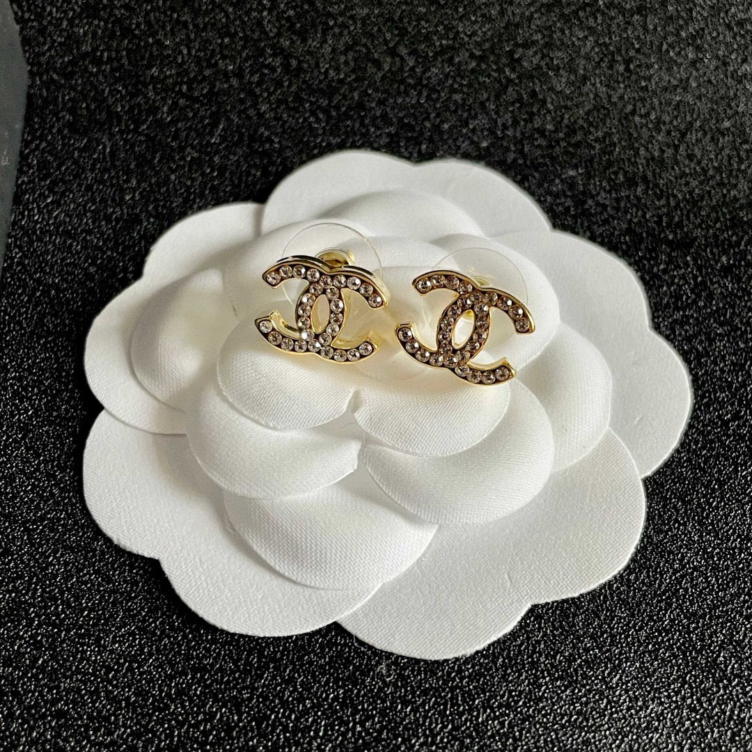 Vintage Authentic Gold-Tone Turn-Lock Earrings