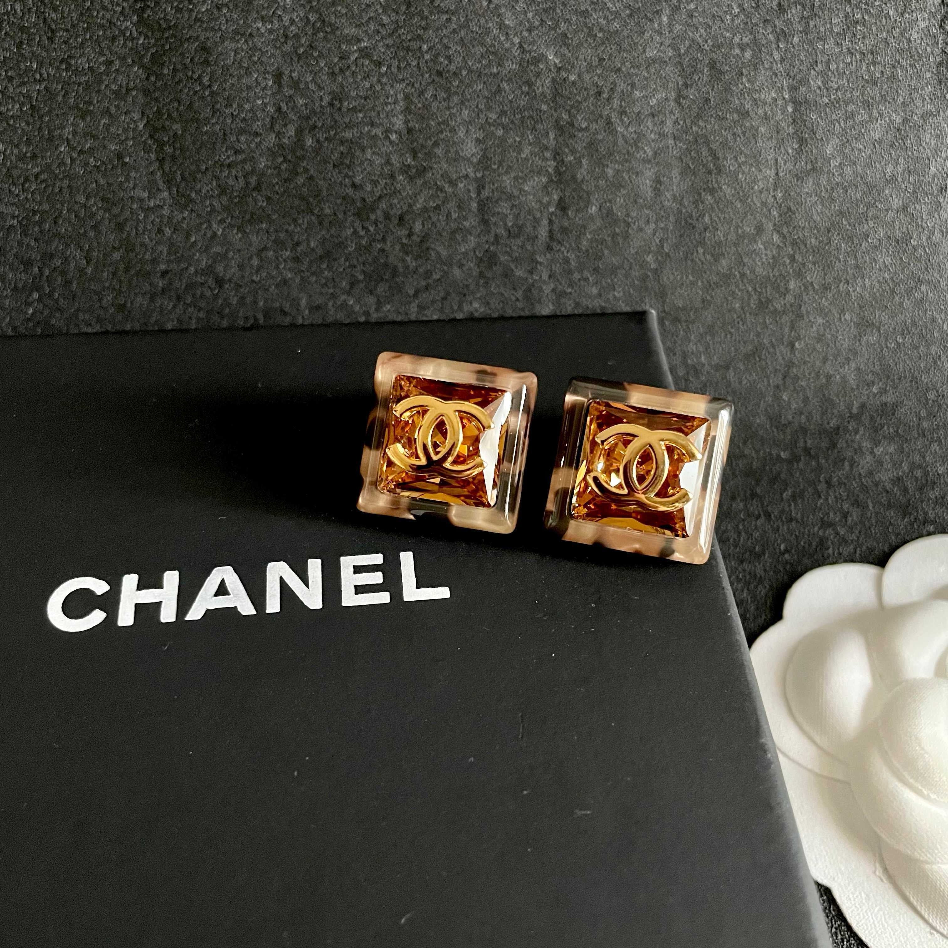 Vintage Authentic Gold-Tone Turn-Lock Earrings