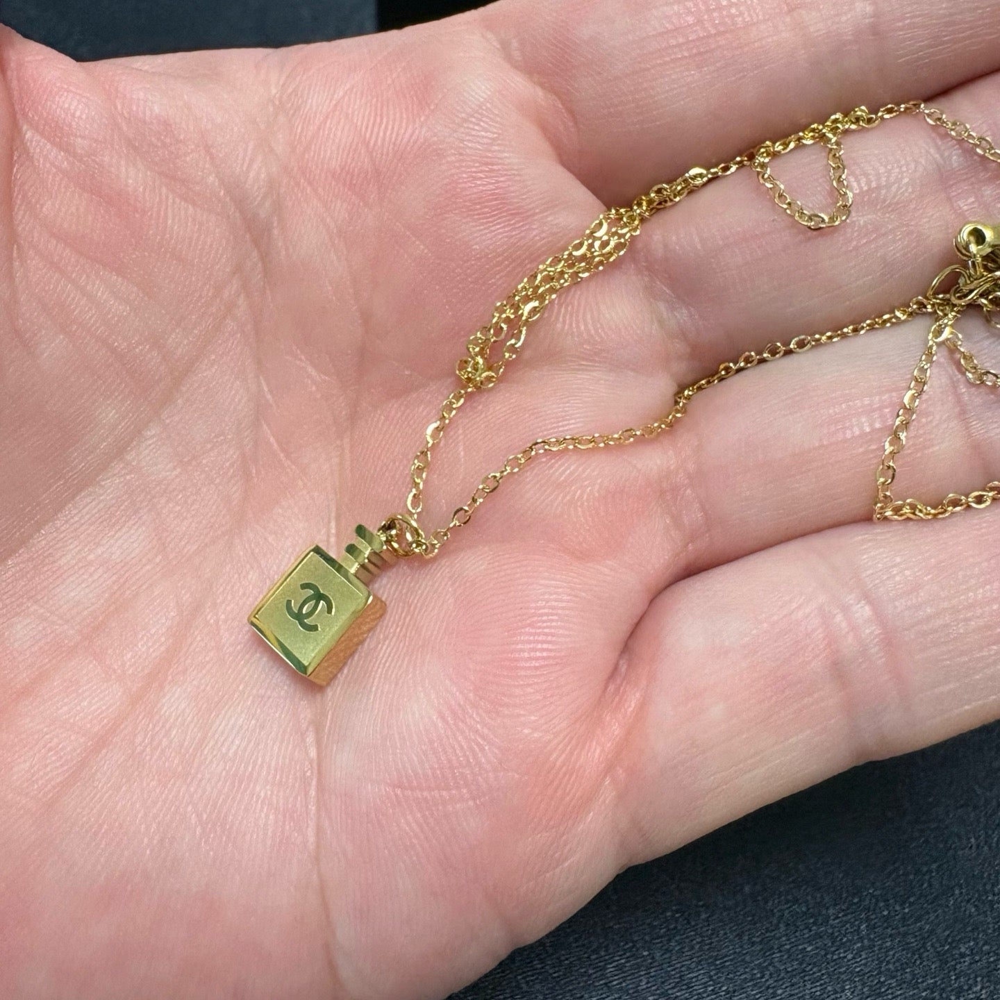 Vintage Authentic Gold-Tone Turn-Lock Necklace