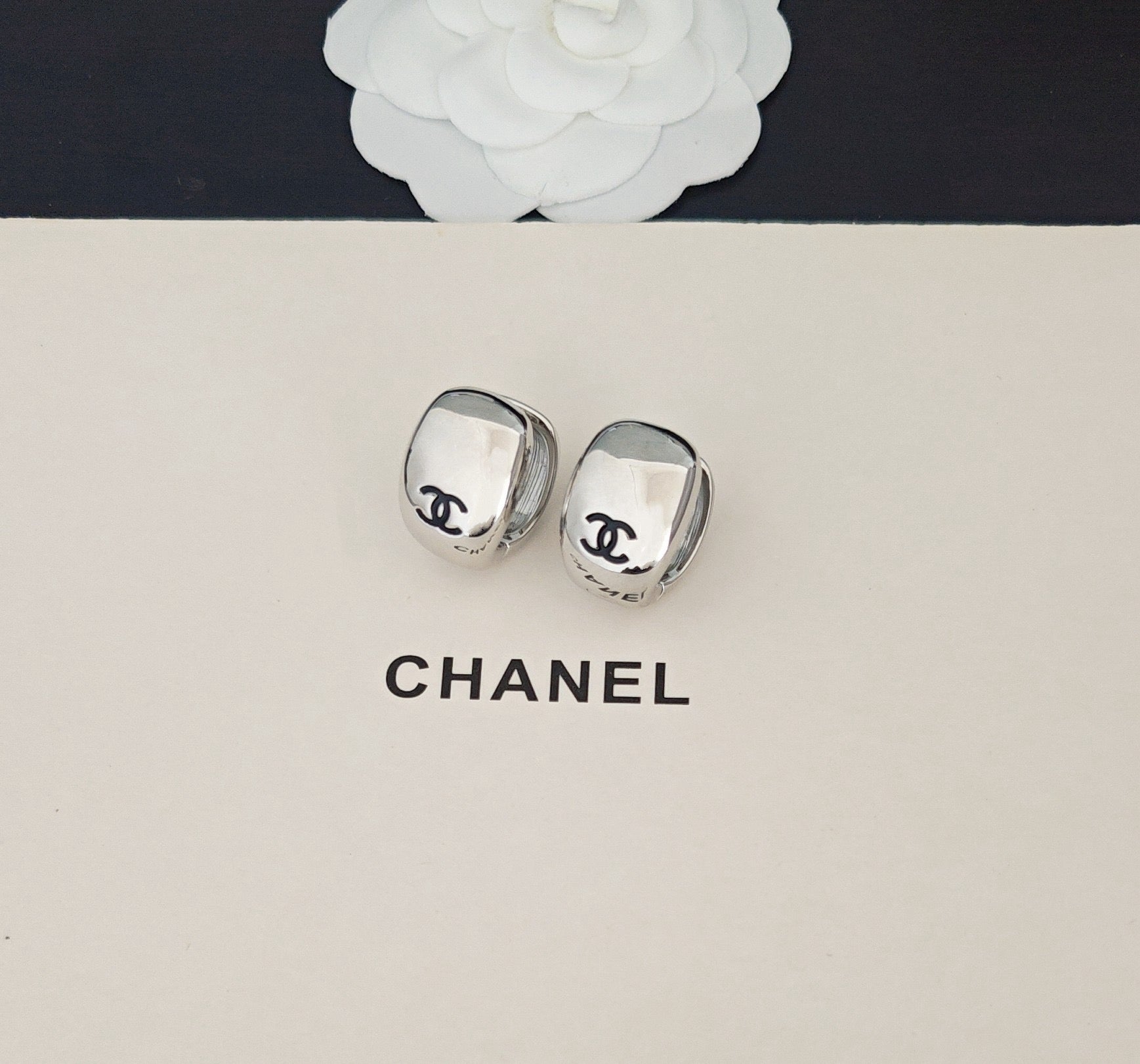 Vintage Authentic Chanel Gold-Tone Turn-Lock Earrings Stud