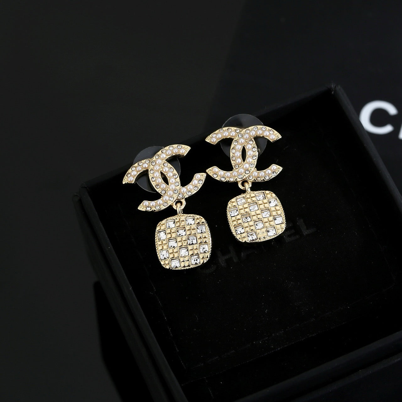 Vintage Authentic Gold-Tone Turn-Lock Earrings
