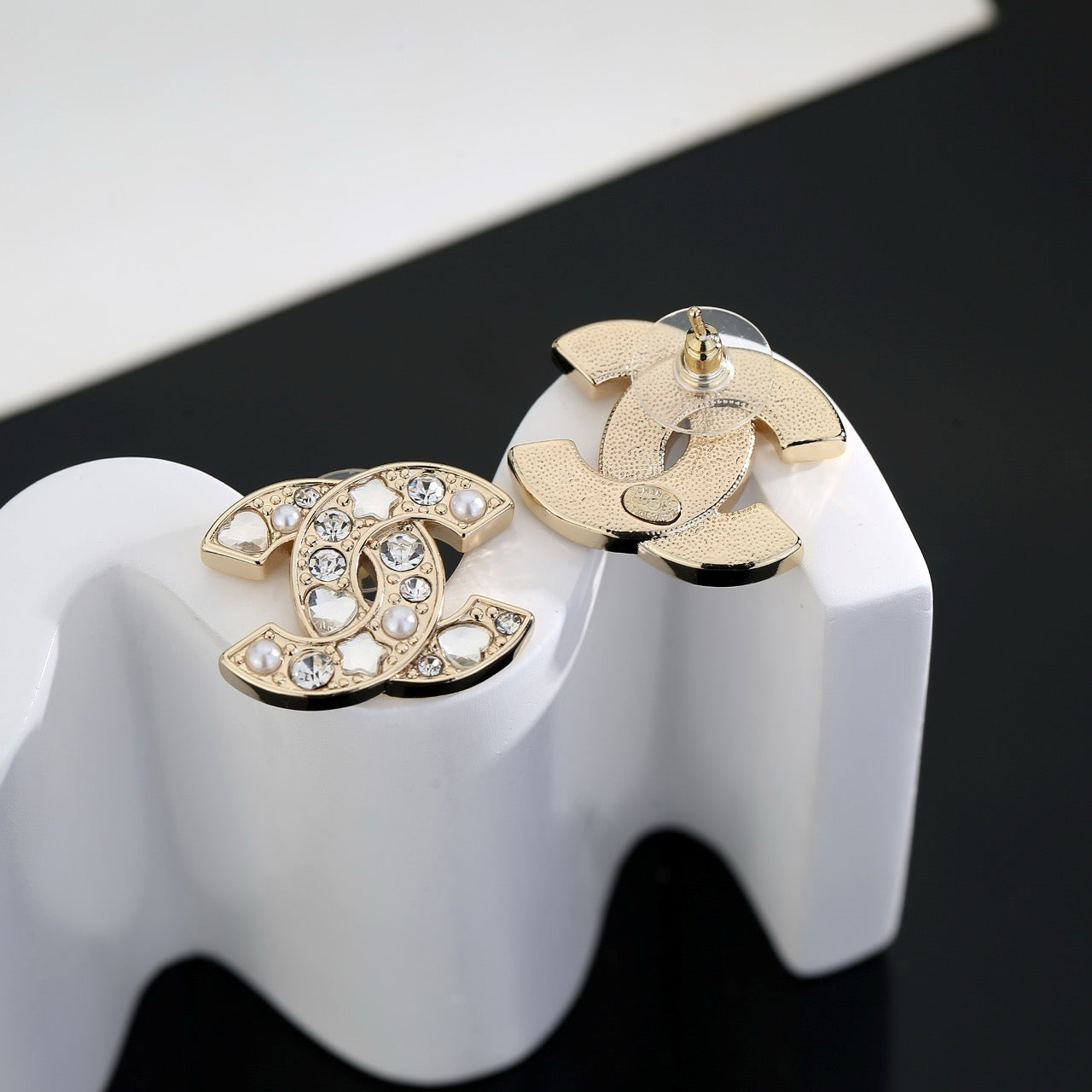 Vintage Authentic Gold-Tone Turn-Lock Earrings