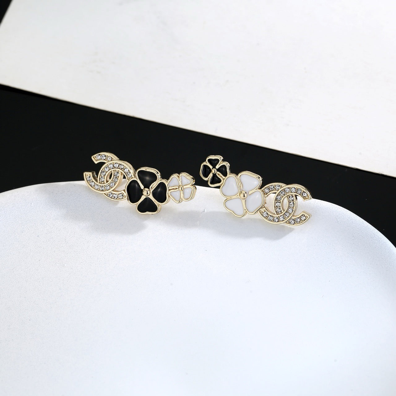 Vintage Authentic Gold-Tone Turn-Lock Earrings