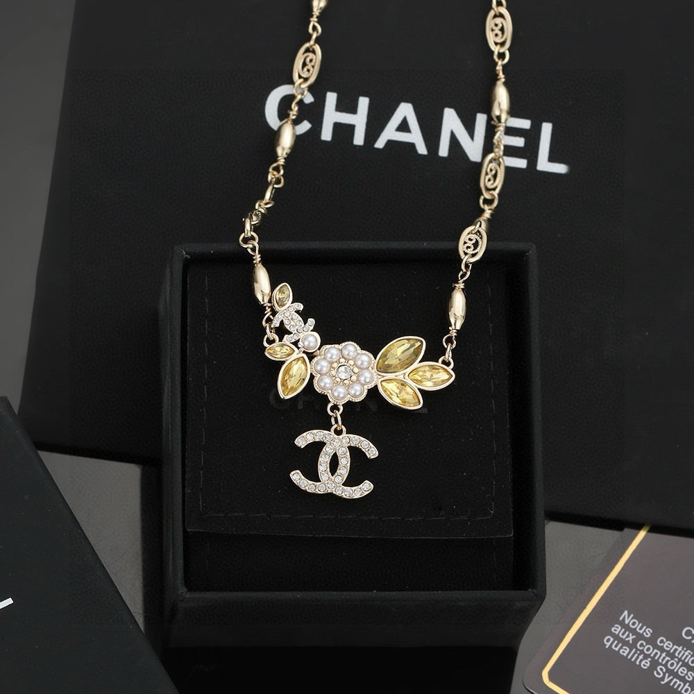 Vintage Authentic Chanel Gold-Tone Turn-Lock Necklace