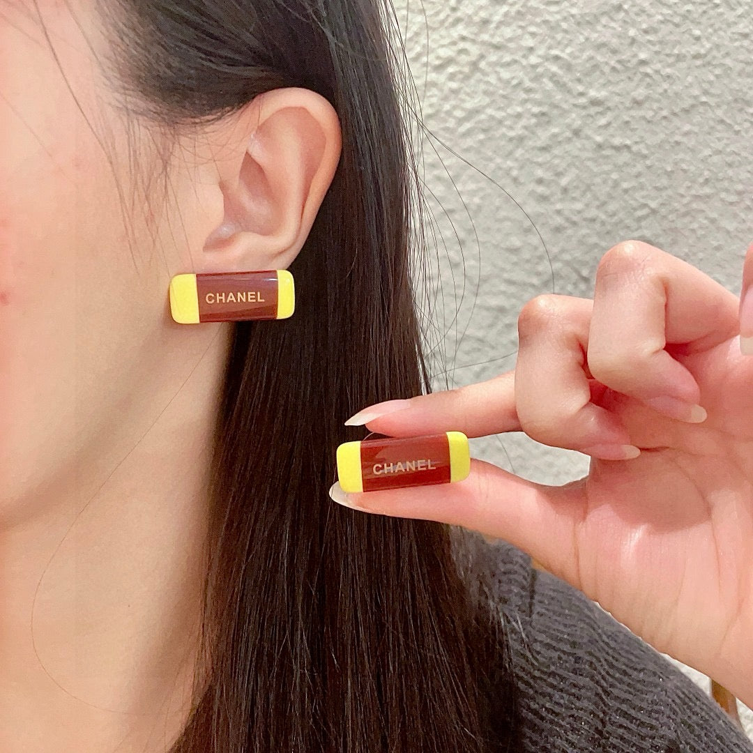 Vintage Authentic Gold-Tone Turn-Lock Earrings