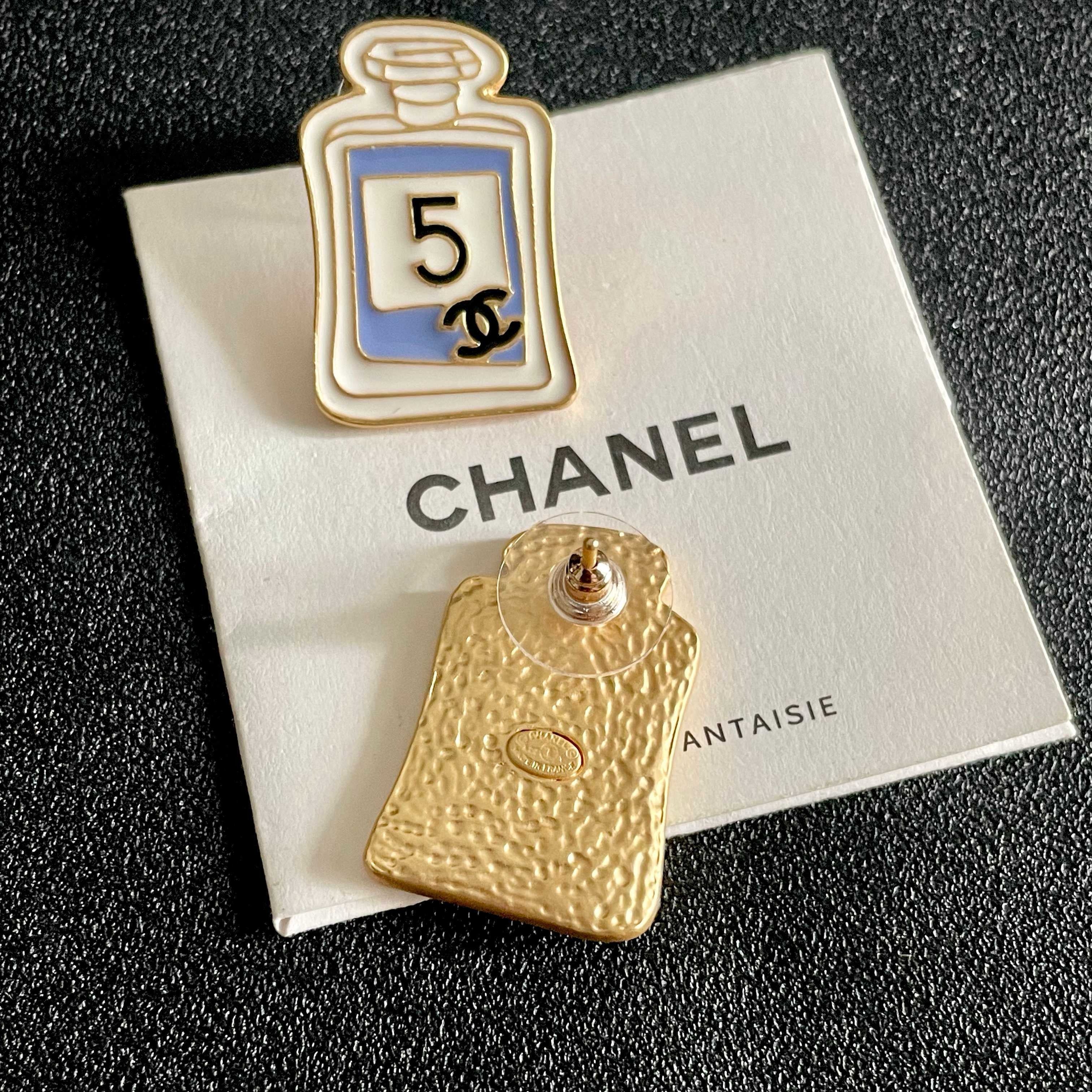 Vintage Authentic Chanel Gold-Tone Turn-Lock Earrings