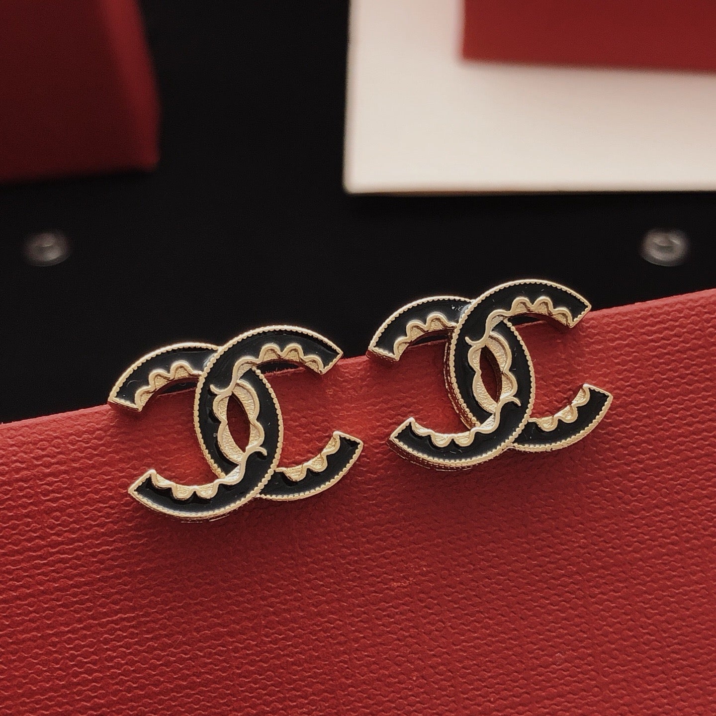 Vintage Authentic Chanel Gold-Tone Turn-Lock Earrings