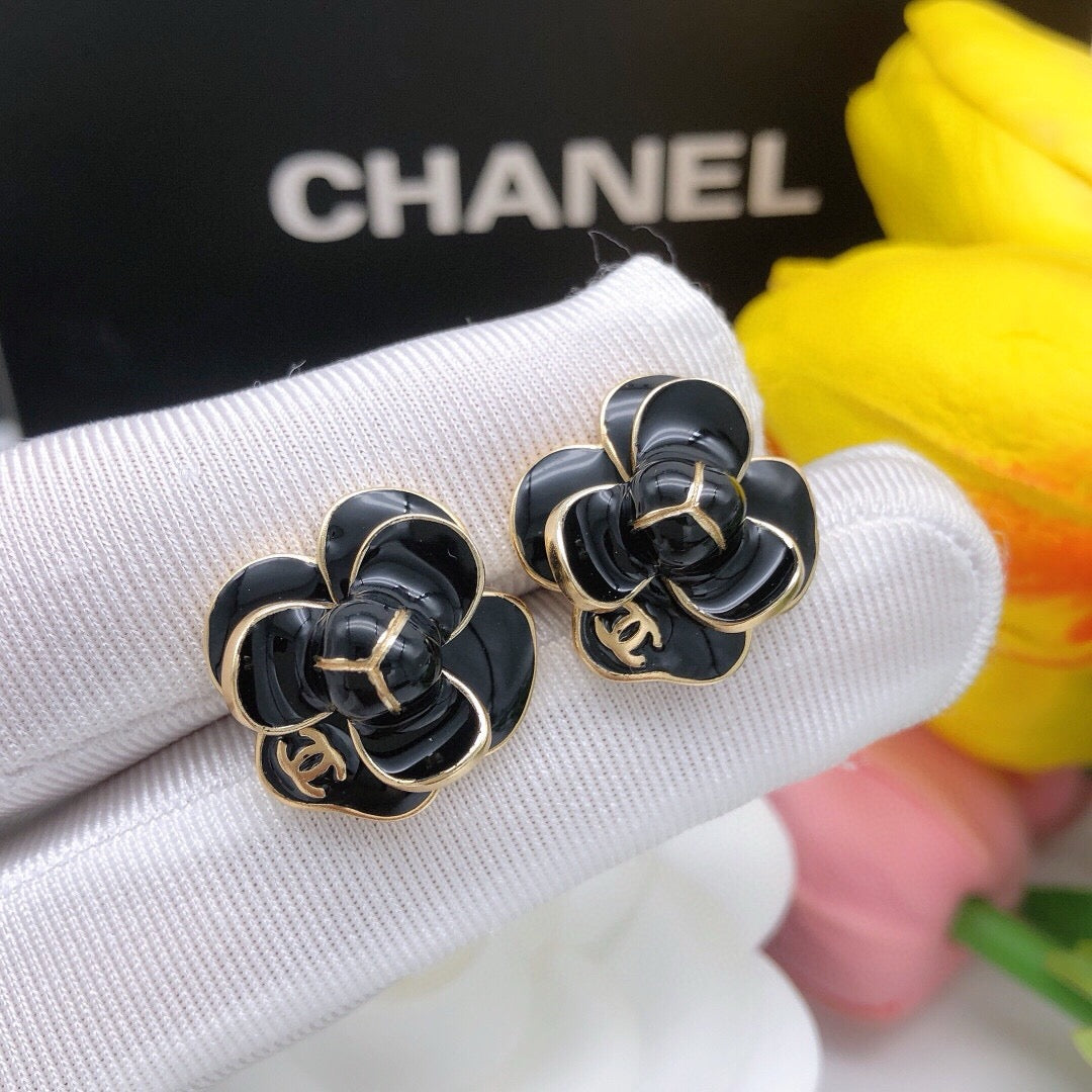 Vintage Authentic Gold-Tone Turn-Lock Earrings