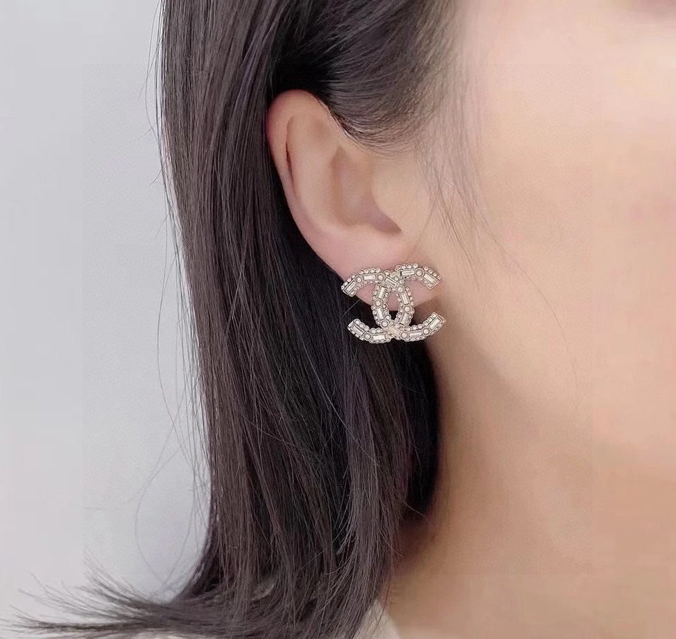 Vintage Authentic Gold-Tone Turn-Lock Earrings