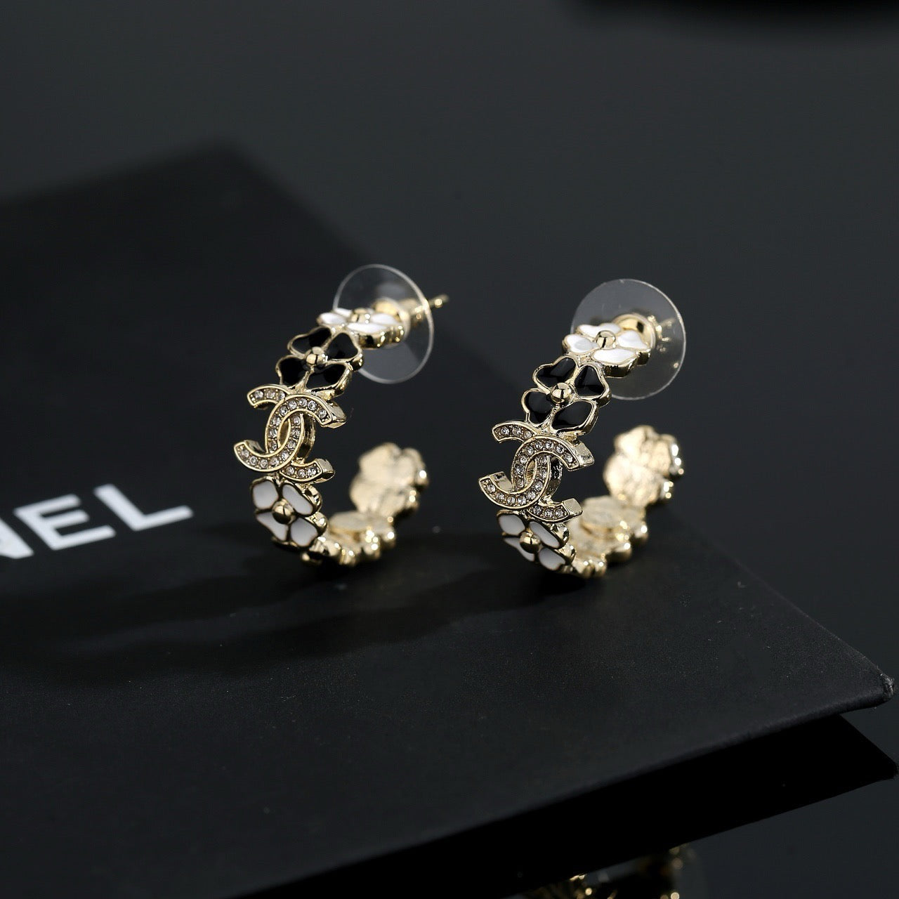 Vintage Authentic Gold-Tone Turn-Lock Earrings