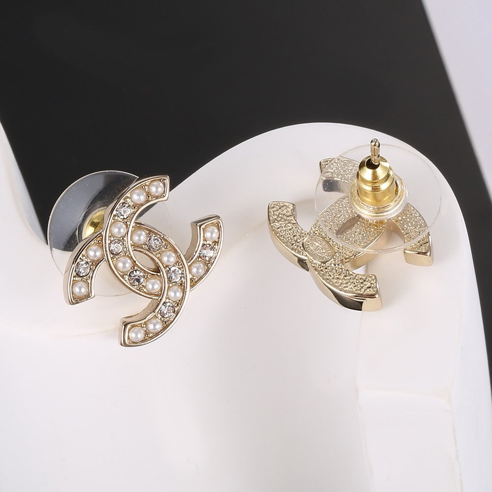 Vintage Authentic Gold-Tone Turn-Lock Earrings
