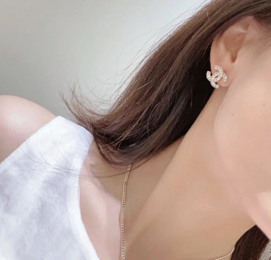 Vintage Authentic Gold-Tone Turn-Lock Earrings