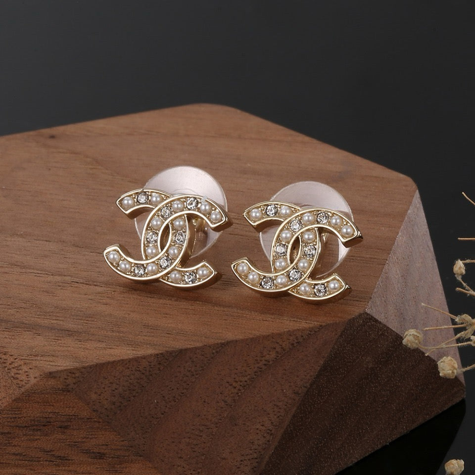 Vintage Authentic Gold-Tone Turn-Lock Earrings