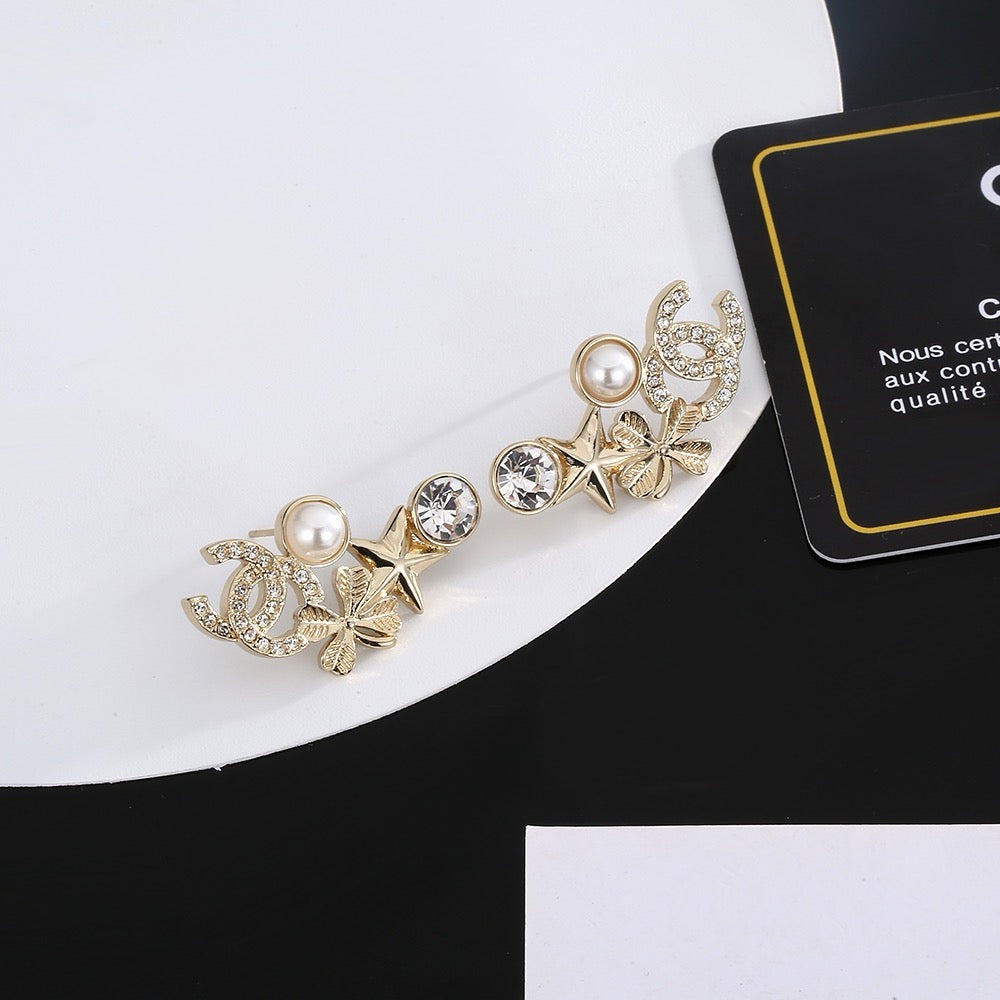 Vintage Authentic Gold-Tone Turn-Lock Earrings