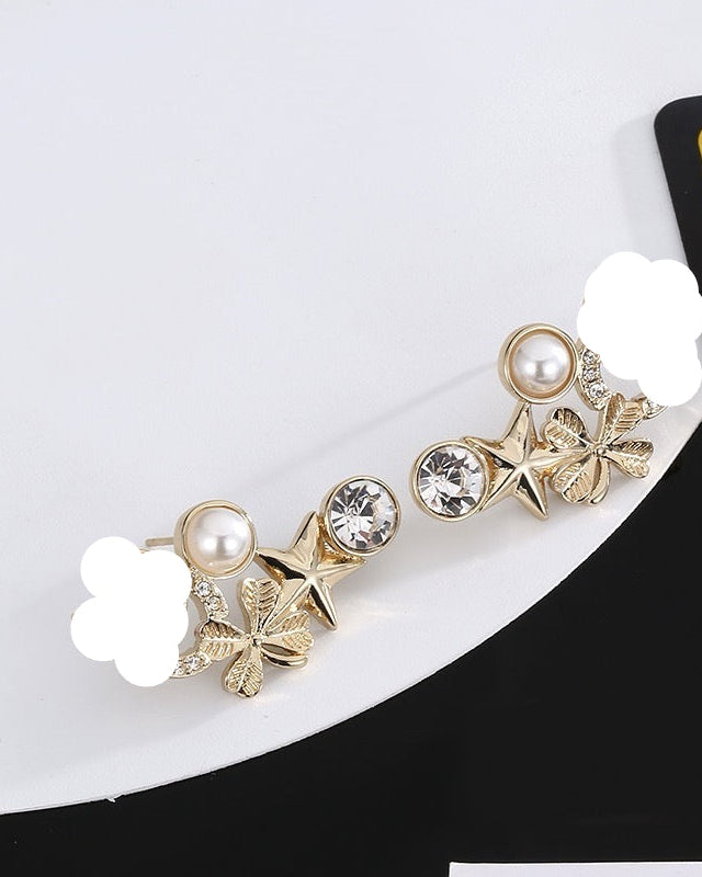 Vintage Authentic Gold-Tone Turn-Lock Earrings