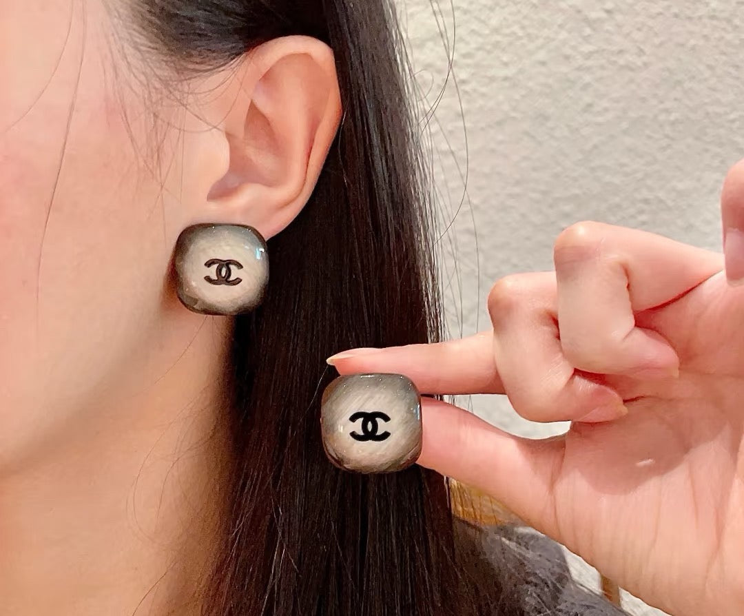 Vintage Authentic Gold-Tone Turn-Lock Earrings