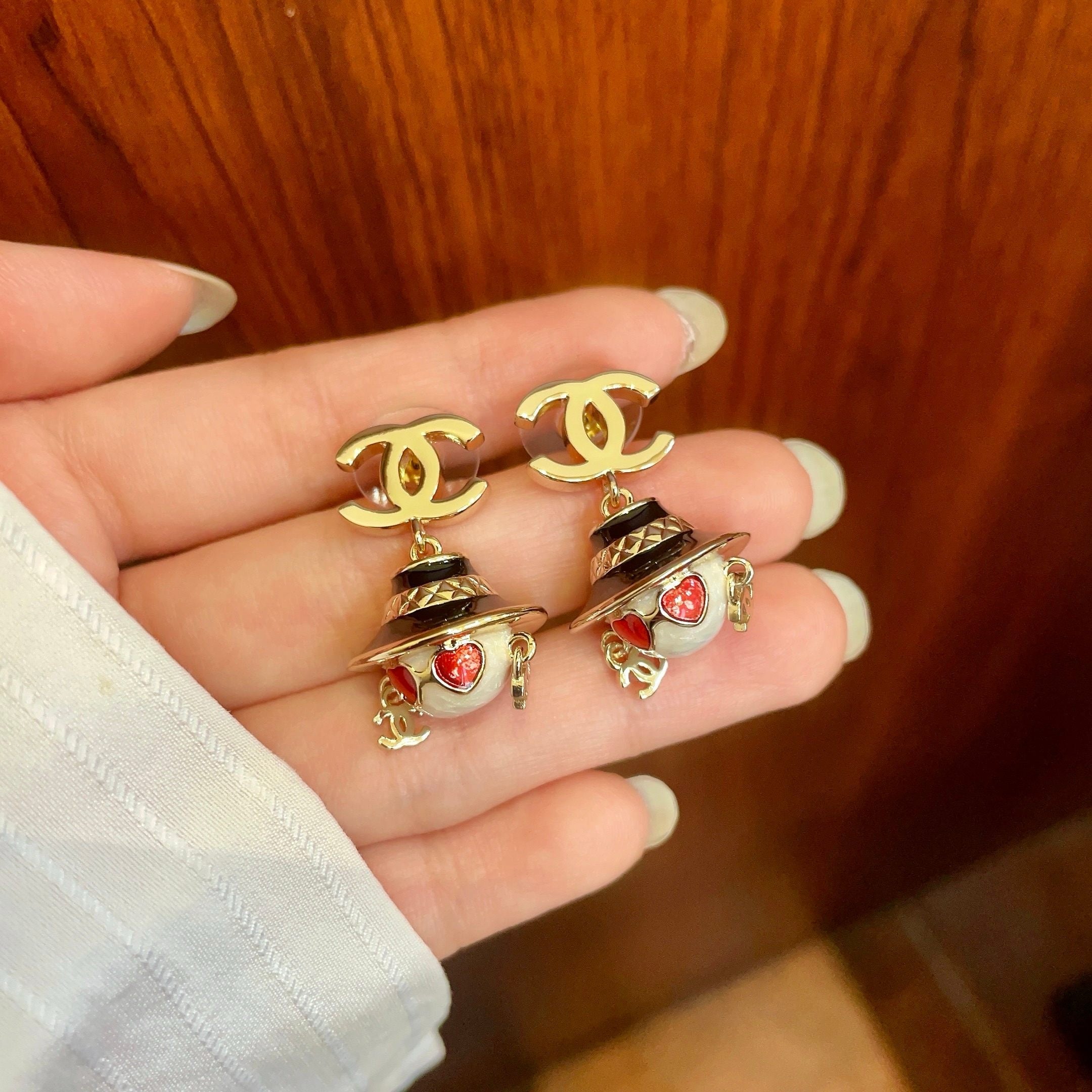 Vintage Authentic Chanel Gold-Tone Turn-Lock Earrings