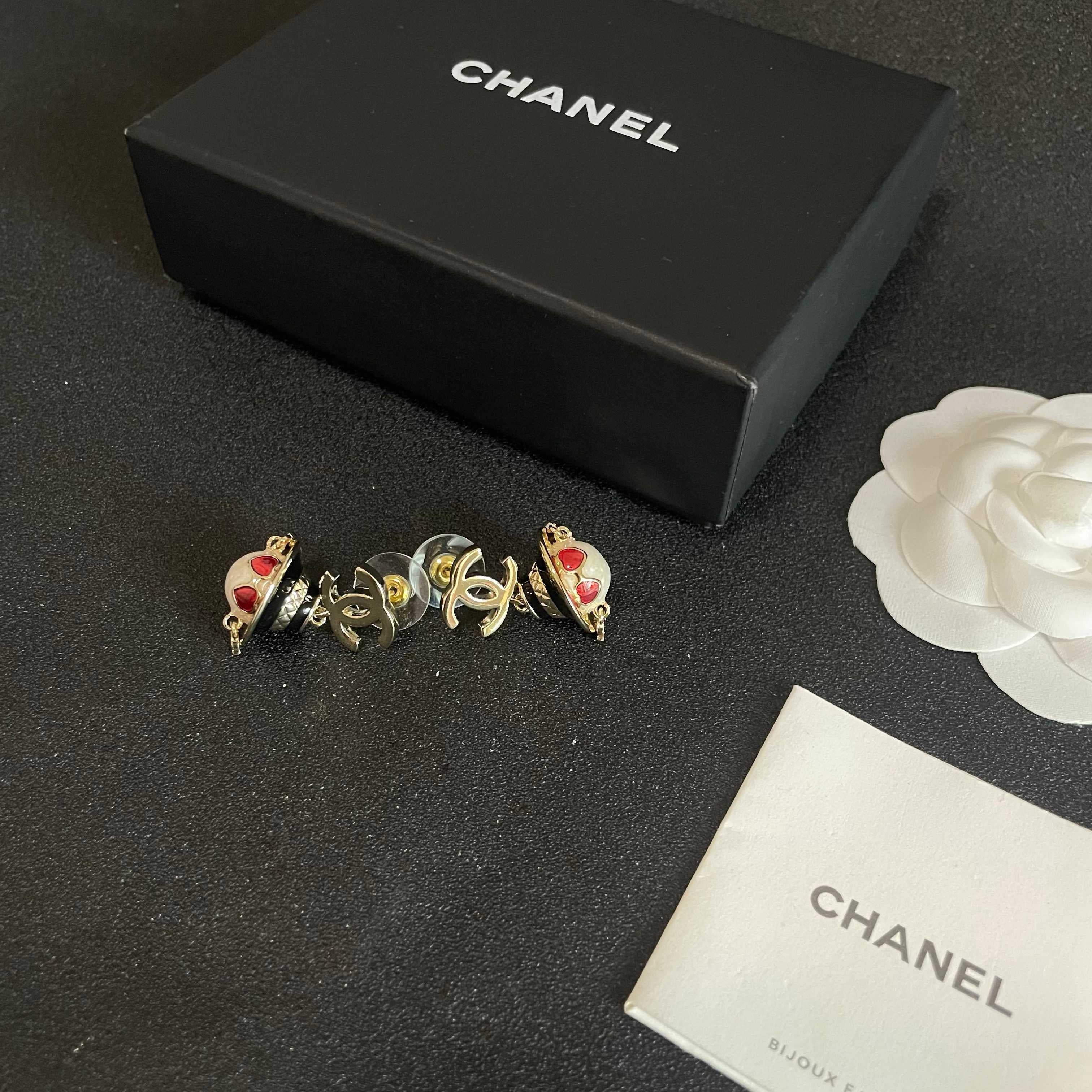 Vintage Authentic Chanel Gold-Tone Turn-Lock Earrings