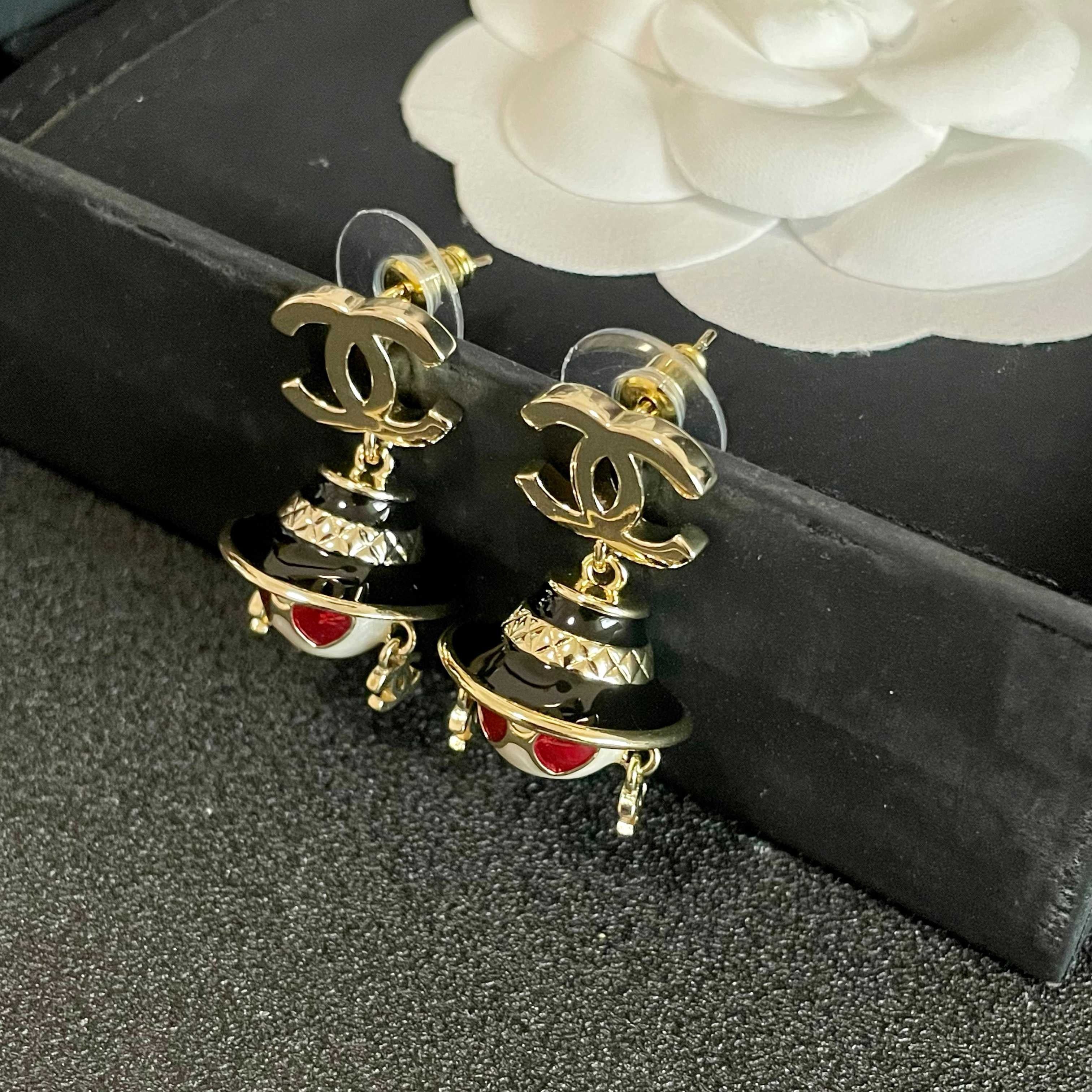 Vintage Authentic Chanel Gold-Tone Turn-Lock Earrings