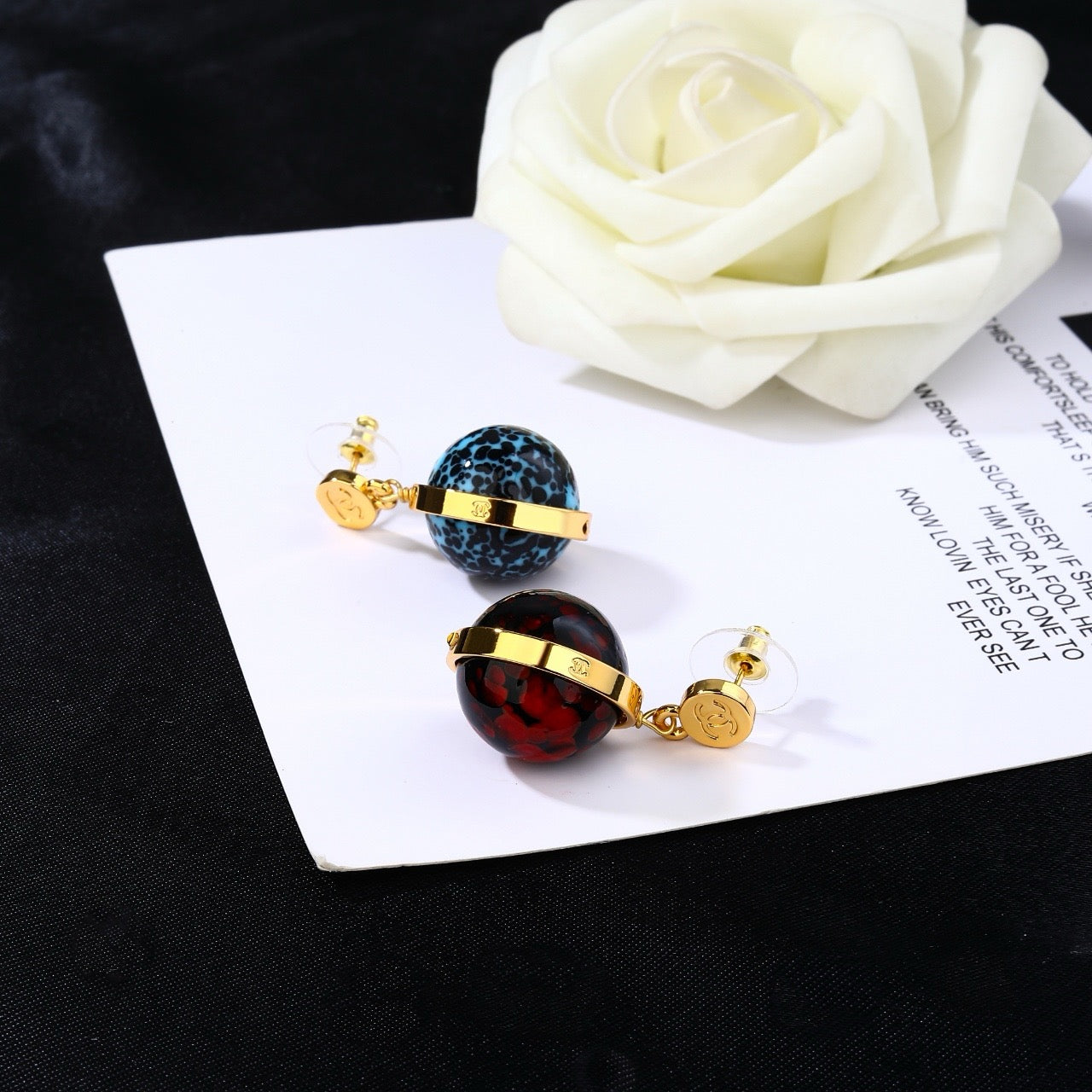 Vintage Authentic Gold-Tone Turn-Lock Earrings