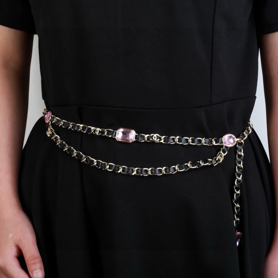 Vintage Authentic Chanel Gold-Tone Turn-Lock Waistband
