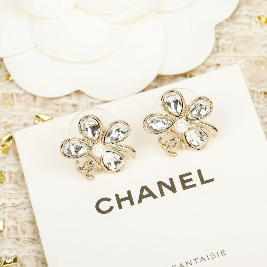 Vintage Authentic Gold-Tone Turn-Lock Earrings