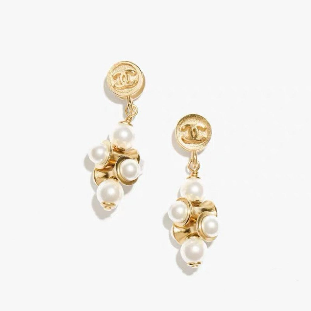 Vintage Authentic Gold-Tone Turn-Lock Earrings