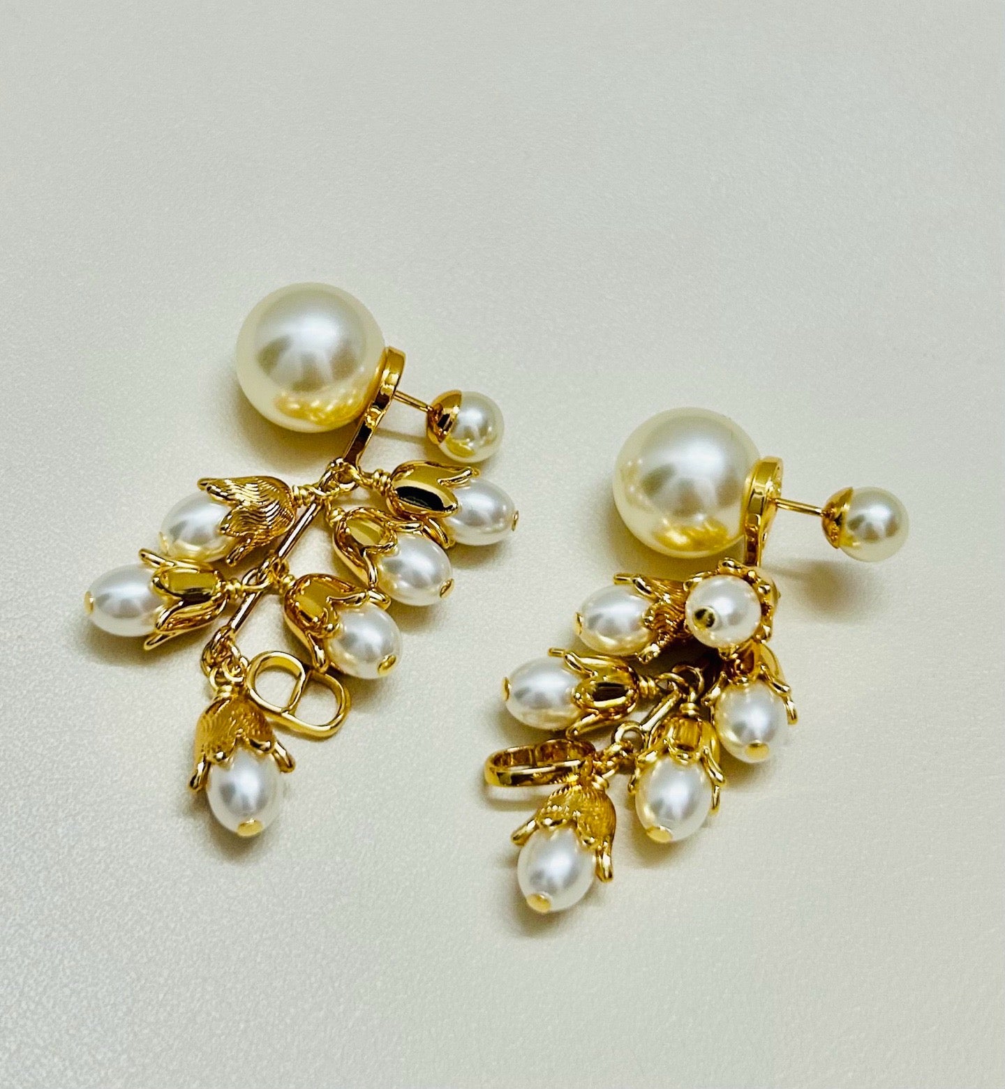 Vintage Authentic Gold-Tone Turn-Lock Earrings